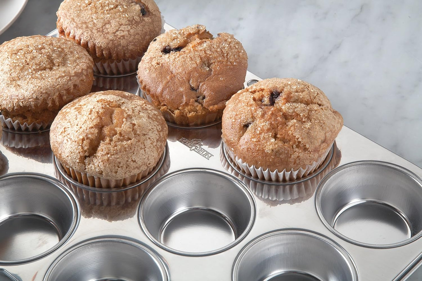 Fox Run Muffin and Cupcake Pan, 12 Standard Cup, Stainless Steel