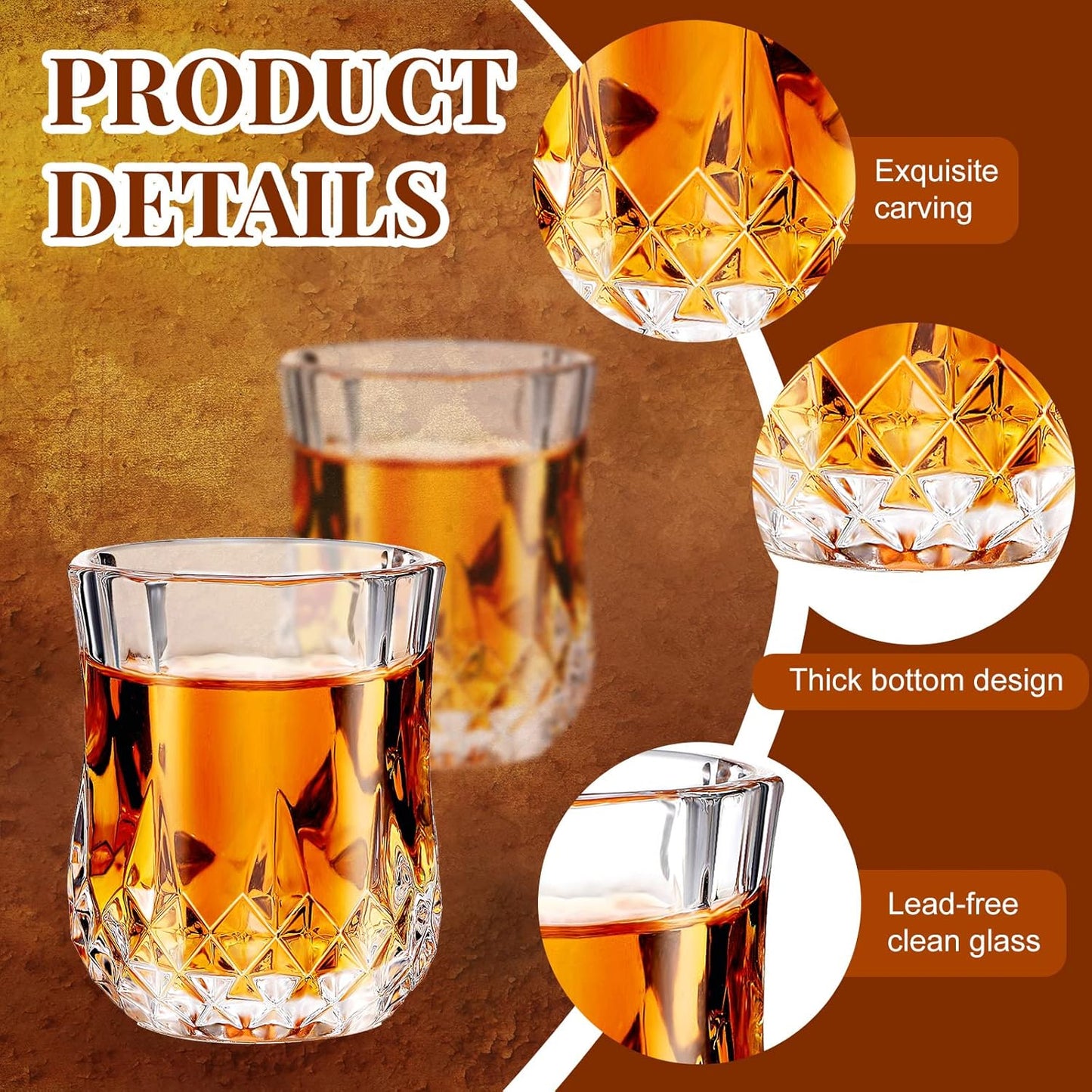 Meanplan 1.7oz Mini Shot Glasses Set Tasting Glasses Heavy Base Clear Shot cup Cute Cordial Mini Wine cups for Serving Whiskey, Wine, Juice(24 Pieces)