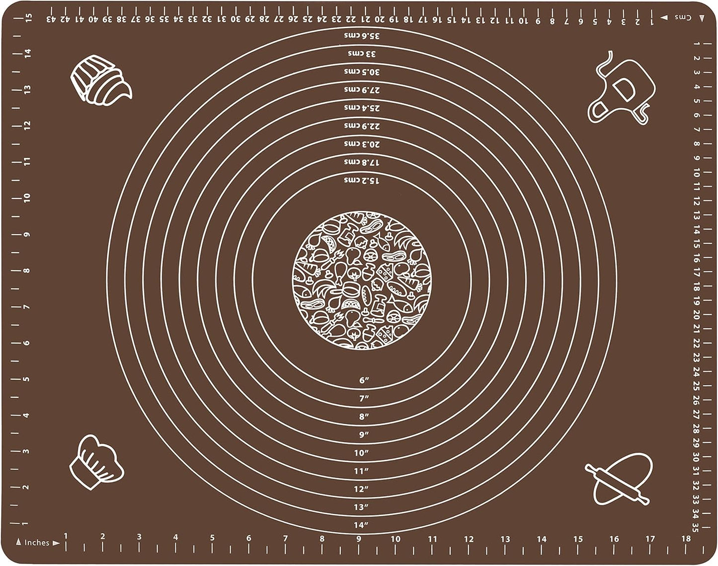Silicone Baking Mat for Rolling Pastry Dough with Measurements, 19.7" x 15.7" BPA Free Non stick and Non Slip Coffee Table Sheet Baking Supplies for Bake Pizza Cake