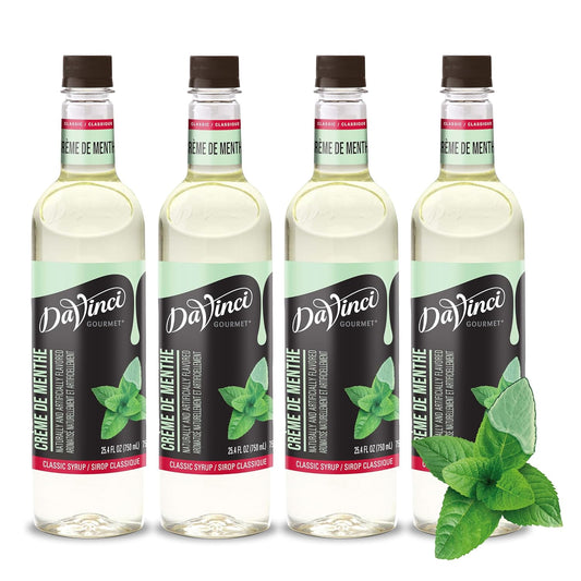 DaVinci Gourmet Classic Crème De Menthe Syrup, 25.4 Fluid Ounces (Pack of 4)