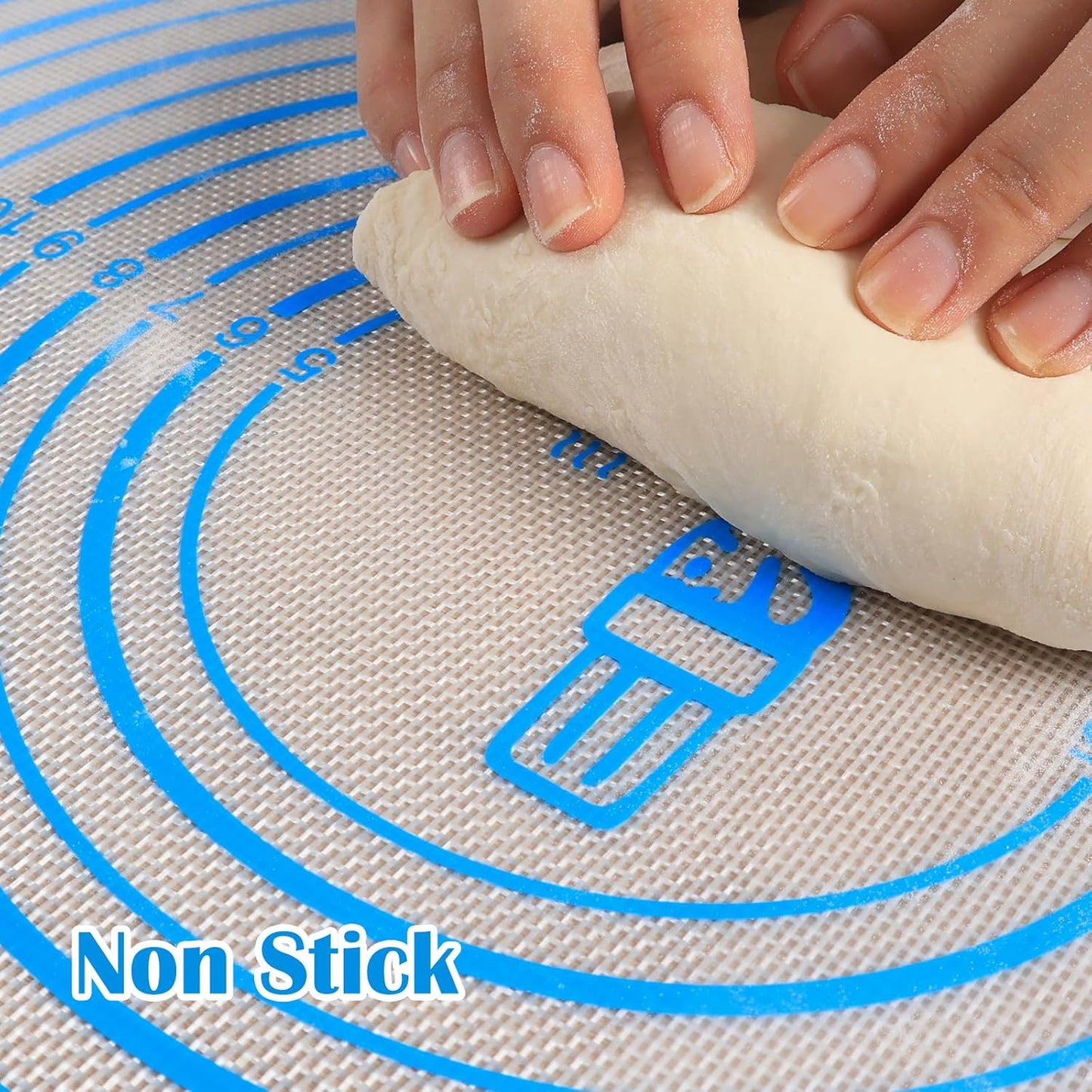 Nonstick Silicone Pastry Baking Mat Large with Measurements 16''By 20'' for Silicone Baking Mat, Counter, Dough Rolling/Pie Crust Pad By Folksy Super Kitchen (16×20, Blue)
