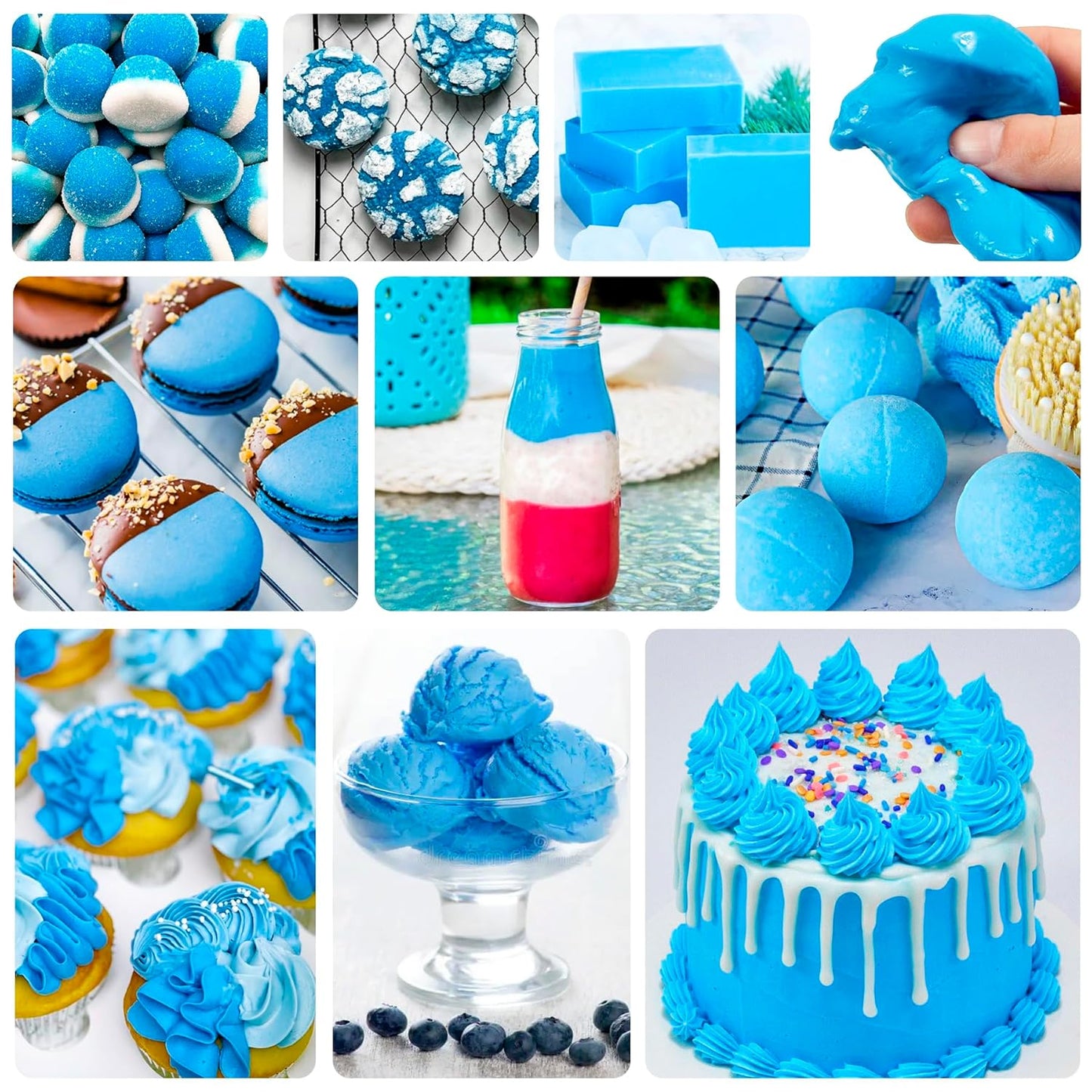 Food Coloring - Vibrant Liquid Icing Food Coloring Set for Baking, Cake Decorating, Easter Egg, Airbrush - Tasteless Food Color Dye for Fondant, Slime, DIY Crafts - 5.5 Fl.oz / 160ml Each (Blue)