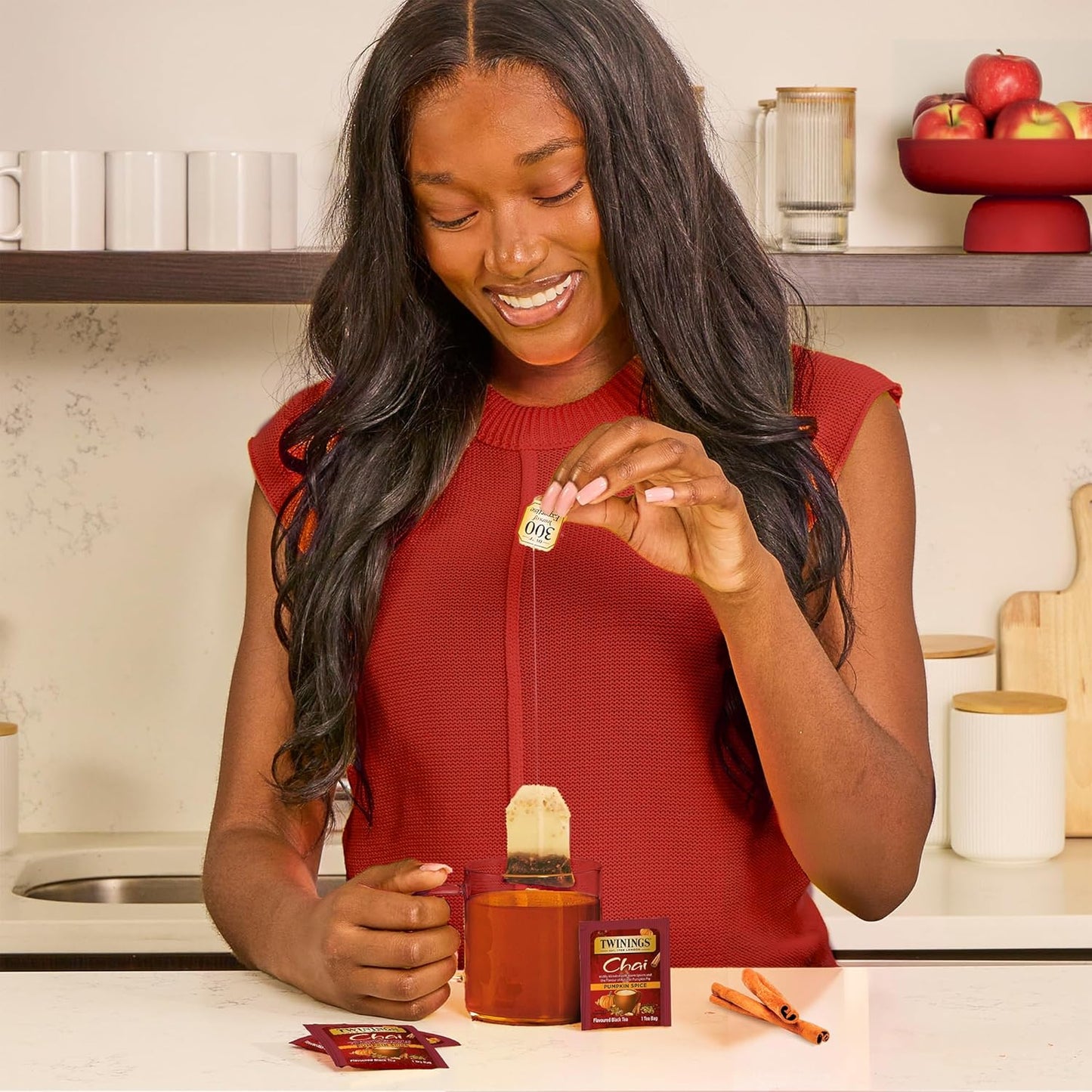 Twinings Pumpkin Spice Chai Black Tea Individually Wrapped Bags, 20 Count (Pack of 1), Warm, Spicy & Aromatic, Caffeinated, Enjoy Hot or Iced, 20 Teabags