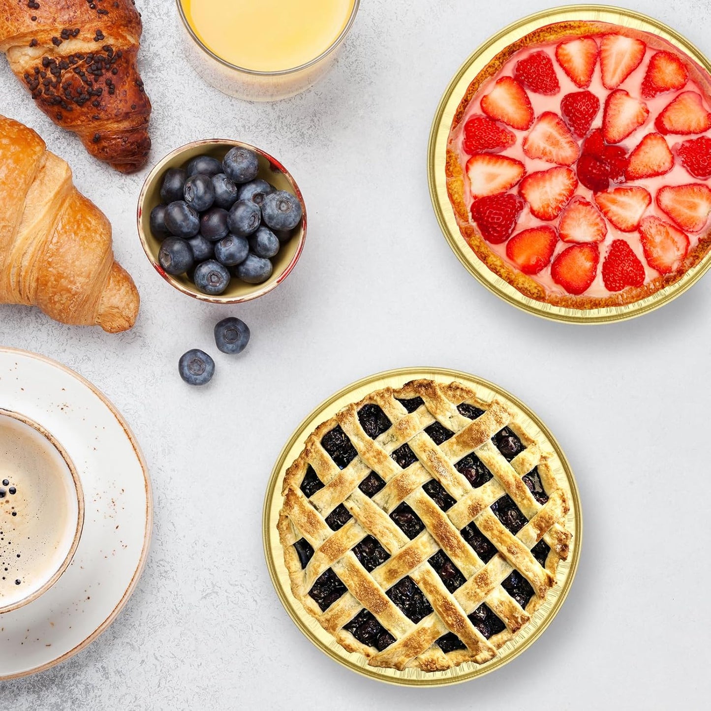 EUSOAR Baking Pans with Lids, 100pcs 10oz/275ml Creme Brulee Disposable Ramekins Cake Storage Container, Round Aluminum Cake Cups Cupcakes Liners Bread Pudding Holders for Wedding Birthday Party