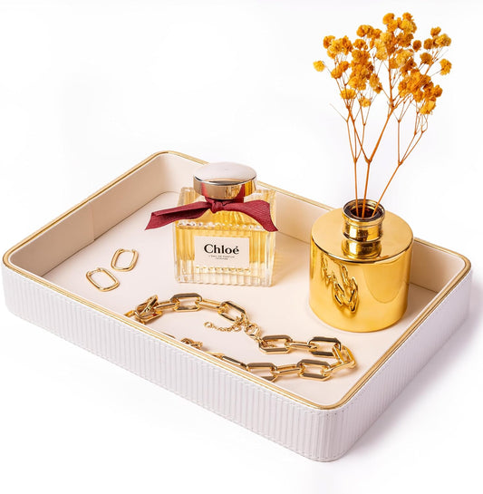 Perfume Tray for Women Valet Tray Night Stand Bedside Organizer| Perfume Organizer Catchall| Perfume Trays for Dresser Vanity Tray for Dresser Countertop| Perfume Holder