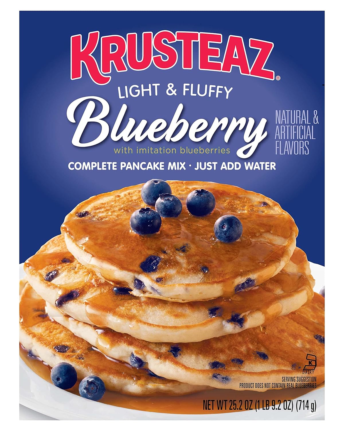 Krusteaz Light & Fluffy Complete Pancake Mix, Blueberry 25.2 Ounce (Pack of 2)