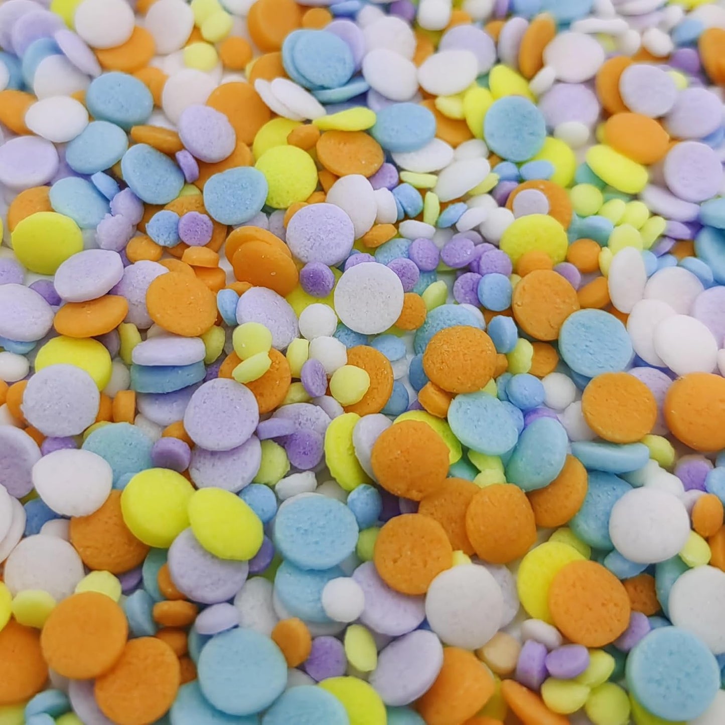 2 Sizes Macaroon Sequins Edible Funfetti Sprinkles Pastel Confetti Confetti Sequins Quin Sprinkles Carnival Sprinkles Decorating Perfect for Cakes,Cupcakes,Desserts Toppings 3OZ