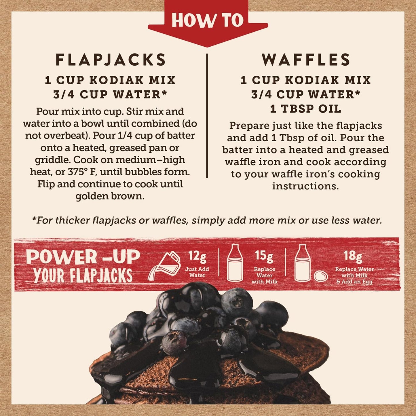 Kodiak Cakes Protein Pancake Power Cakes, Flapjack and Waffle Baking Mix, Dark Chocolate, 18 Ounce (Pack of 6)