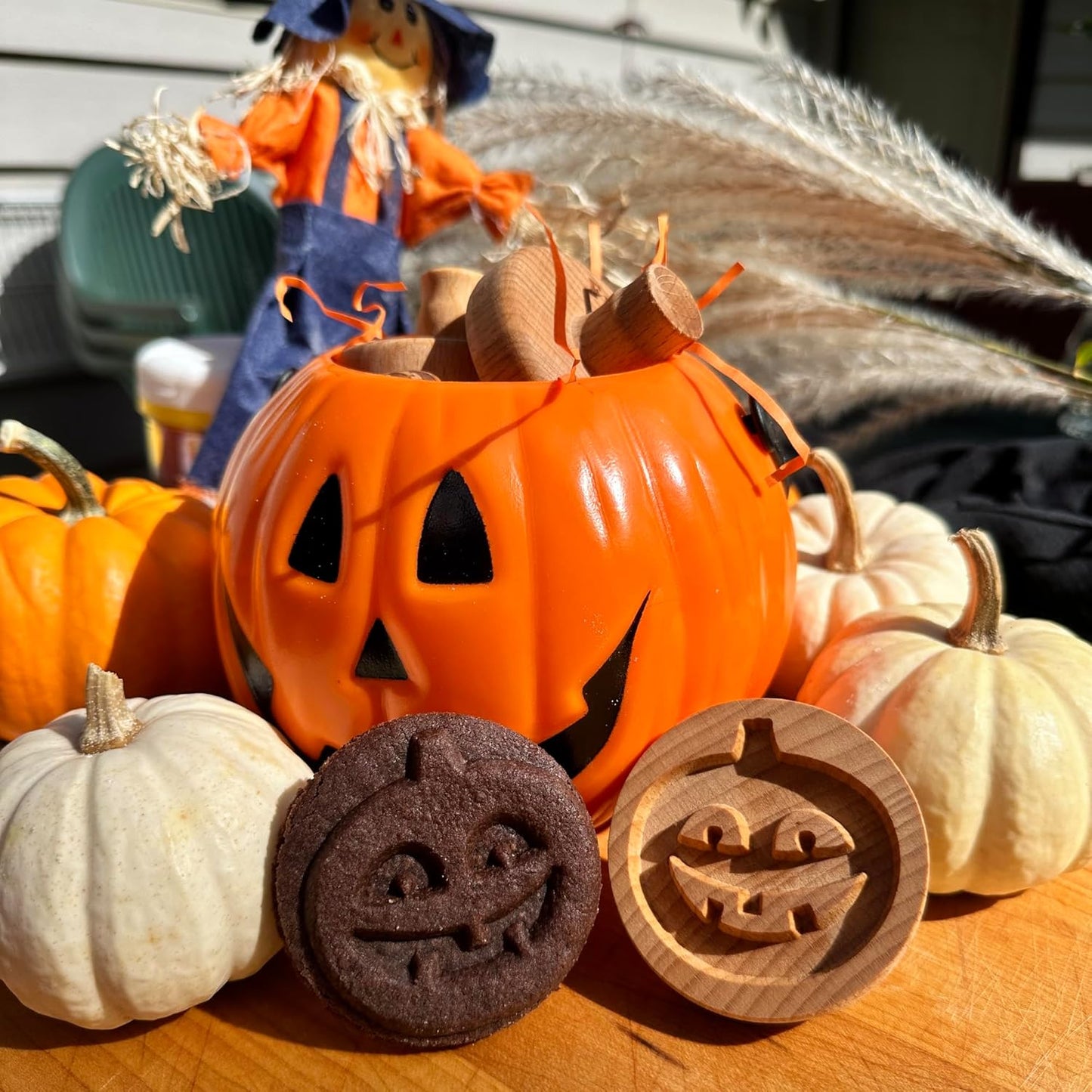 Wood Cookie Stamp, 2.5 Inch (Halloween Pumpkin CS-073)
