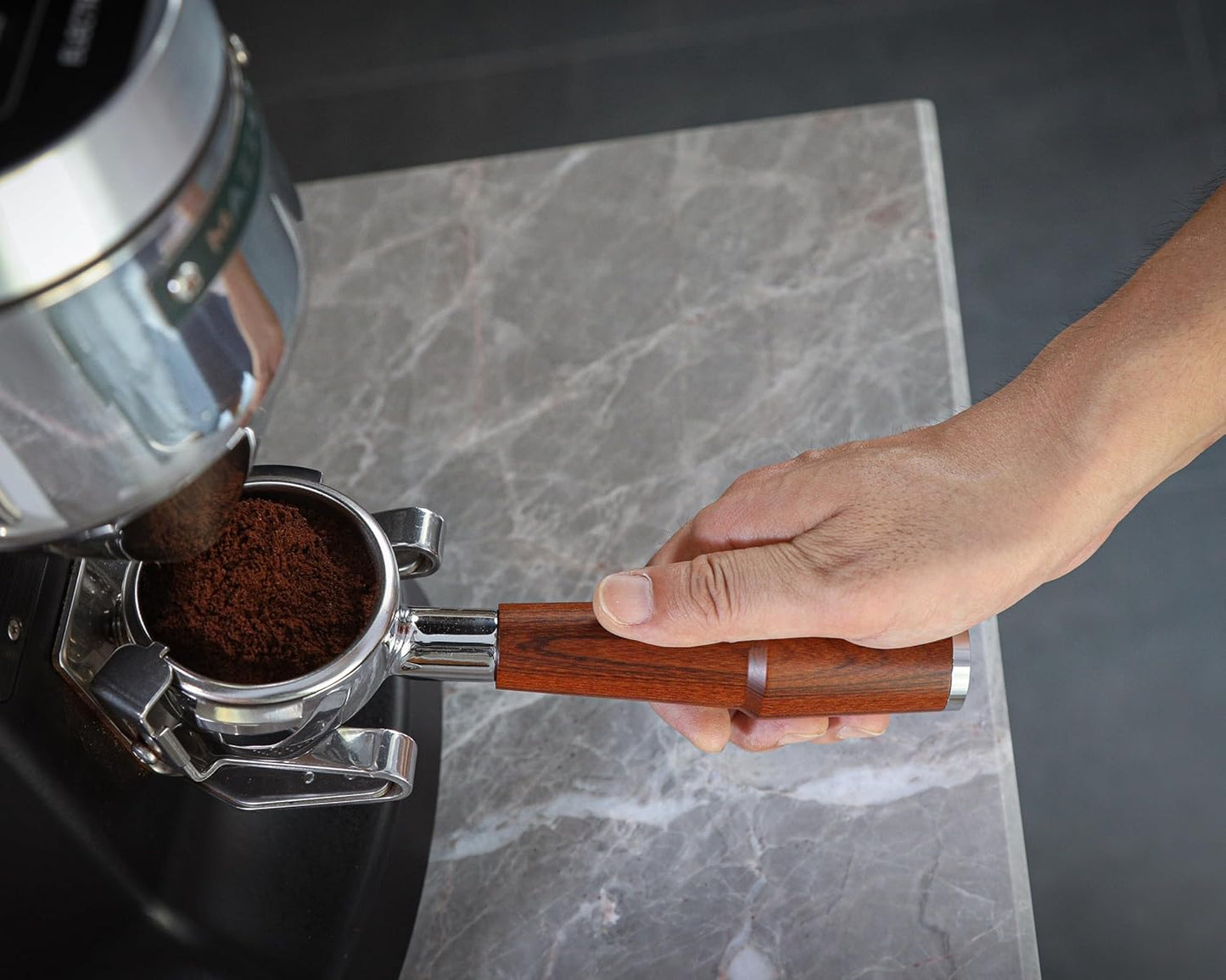 58mm Bottomless Portafilter for E61 Group Head | Professional Barista-Grade Naked Portafilter | Compatible with Rocket, Lelit, Ascaso, Profitec, ECM, Flair 58 & More (Rosewood)