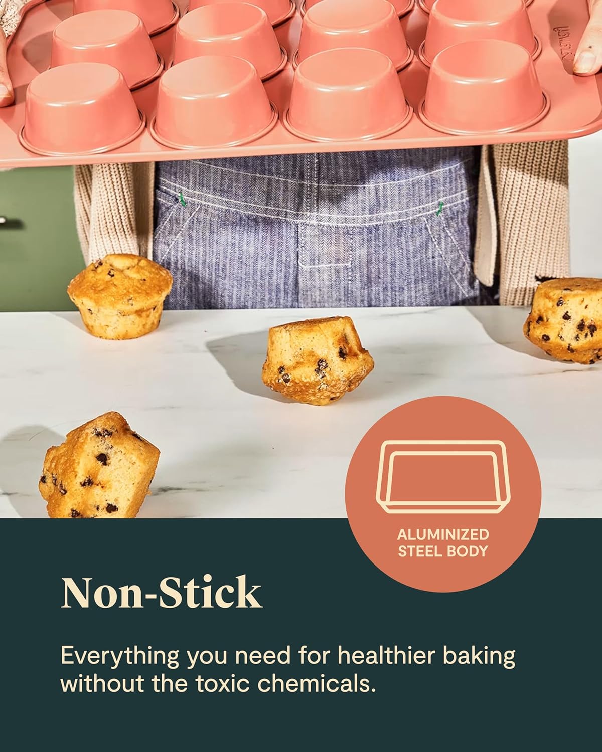 Caraway Nonstick Ceramic Bakeware Set (5 Pieces) - Baking Sheets, Assorted Baking Pans & Storage - Aluminized Steel Body - Non Toxic, PTFE & PFOA Free - White