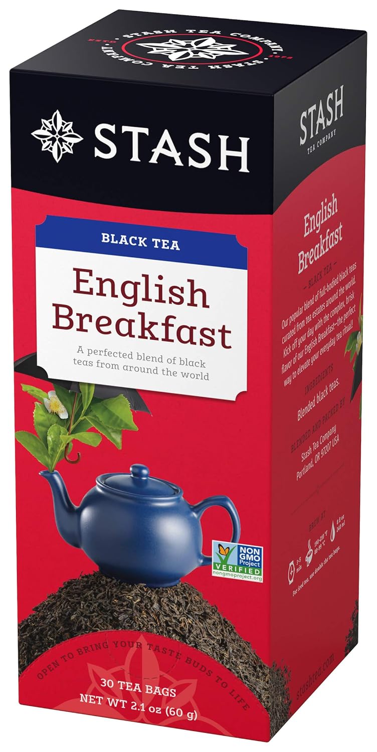 Stash Tea English Breakfast Black Tea, 6 Boxes of 30 Tea Bags Each (180 Tea Bags Total)