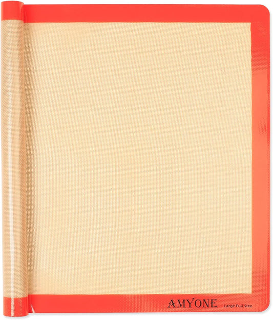 AMYONE Silicone Baking Mats for Full Size Sheet Pan, Non-Stick Silicone Baking Sheet Liners for Cookies/Pastries/Chicken/Vegetables, Food Grade Silicone Mat for 18 x 26-inch Full Baking Pans, 1 PCS