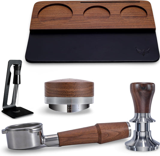 Breville Espresso Accessories Kit Includes 54mm Bottomless Portafilter, Precision Tamper, Coffee Distributor, Leather Tamping Mat and WDT Tool