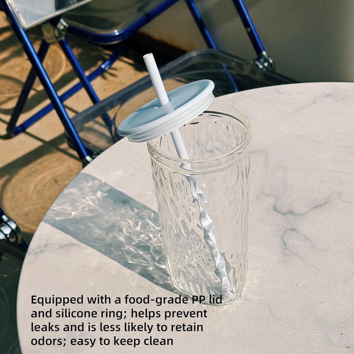 Bark Texture Glass Tumbler with Lid and Straw, Reusable Glass Cup for Coffee, Juice, Water, Tea, Smoothies, Heat Resistant, Dishwasher & Microwave Safe –16 oz Aesthetic Iced Coffee cup