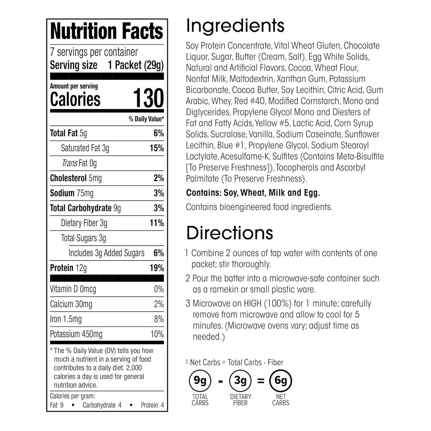 WonderSlim Protein Cake Mix, Double Chocolate, 12g Protein, Low Carb (7ct)