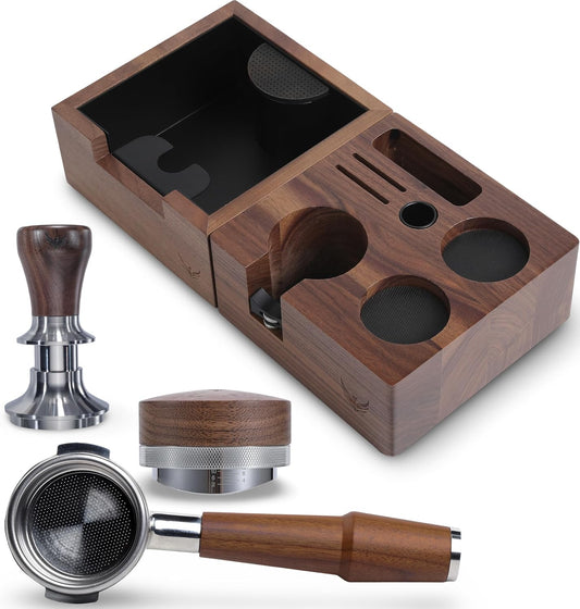 58mm Espresso Accessories Kit for Breville Dual Boiler & Oracle Jet – Bottomless Portafilter, Tamper, Distributor, Tamping Station & Knock Box | Fits BES920XL, BES980XL, BES900XL