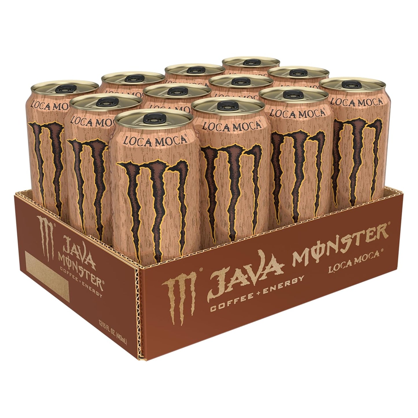 Java Monster Loca Moca, Coffee + Energy Drink, 15 Ounce (Pack of 12)