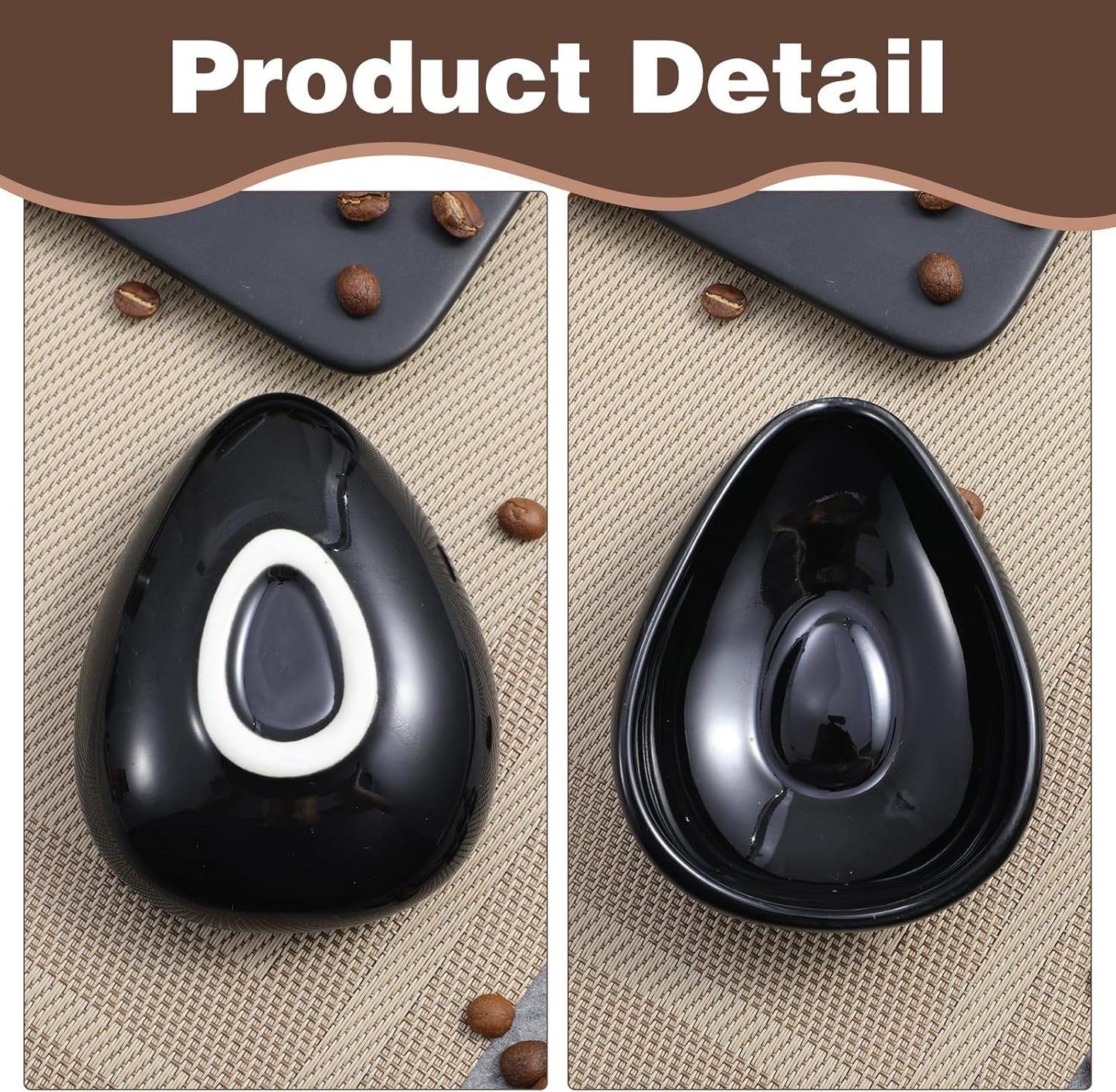 Black Coffee Bean Dosing Cup, Multi-Use Coffee Bean Weighing Container Precision Measuring Spoon for Espresso, Coffees Beans, Tea & Nuts (Black)