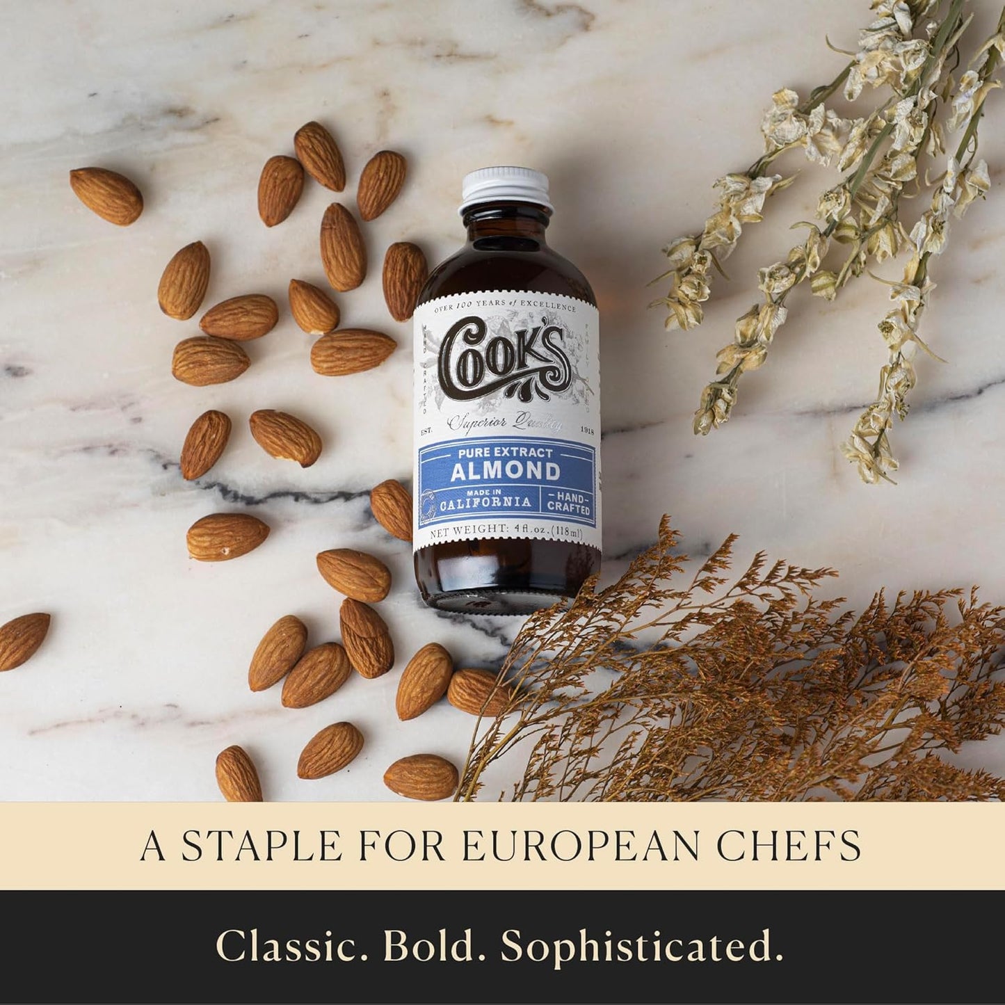 Cook’s, Pure Almond Extract for Baking, Cooking, and Mixology, Allergen Free Almond Flavoring Extract, 32 oz