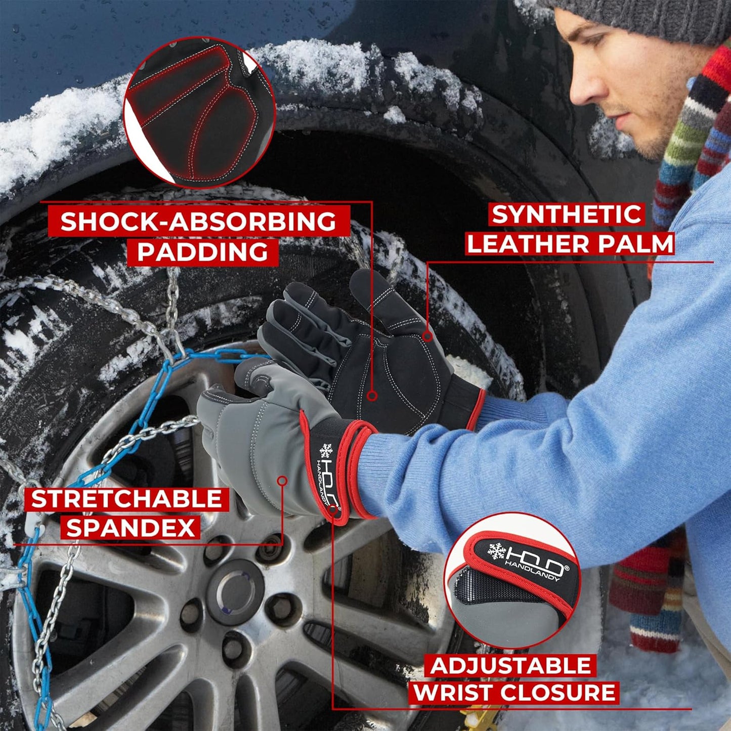 HANDLANDY Work Gloves for Men & Women, Utility Mechanic Working Gloves Touch Screen, Flexible Yard Work Gloves