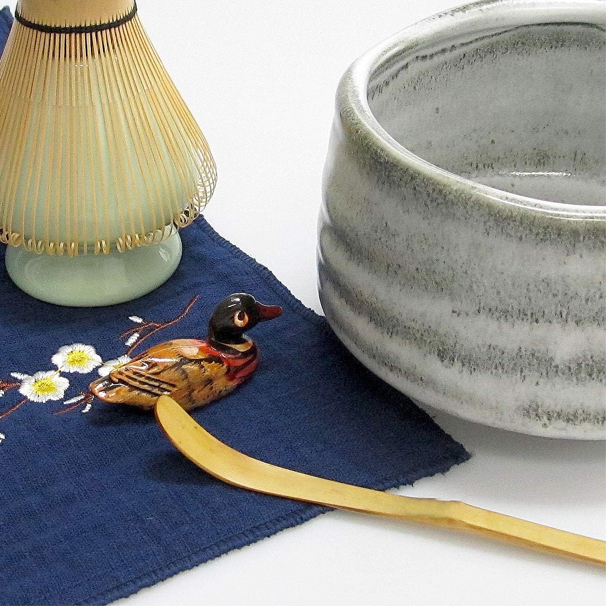 Artcome Matcha Ceremony Kit for Japanese Tea Ceremony, Traditional Matcha Bowl, Whisk, Tea Scoop, Matcha Powder Strainer, Matcha Tea Set For Making Usucha, Koicha and Matcha Latte (Gray)