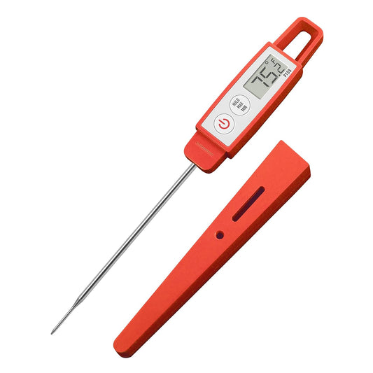 Lavatools PT09 Super-Quick Commercial Grade Digital Thermometer for Cooking, Meat, Candy, Candle, Liquid, Oil, 4.5" Compact Probe, Splash Proof, °C/°F Toggle, Hold Function - Sambal