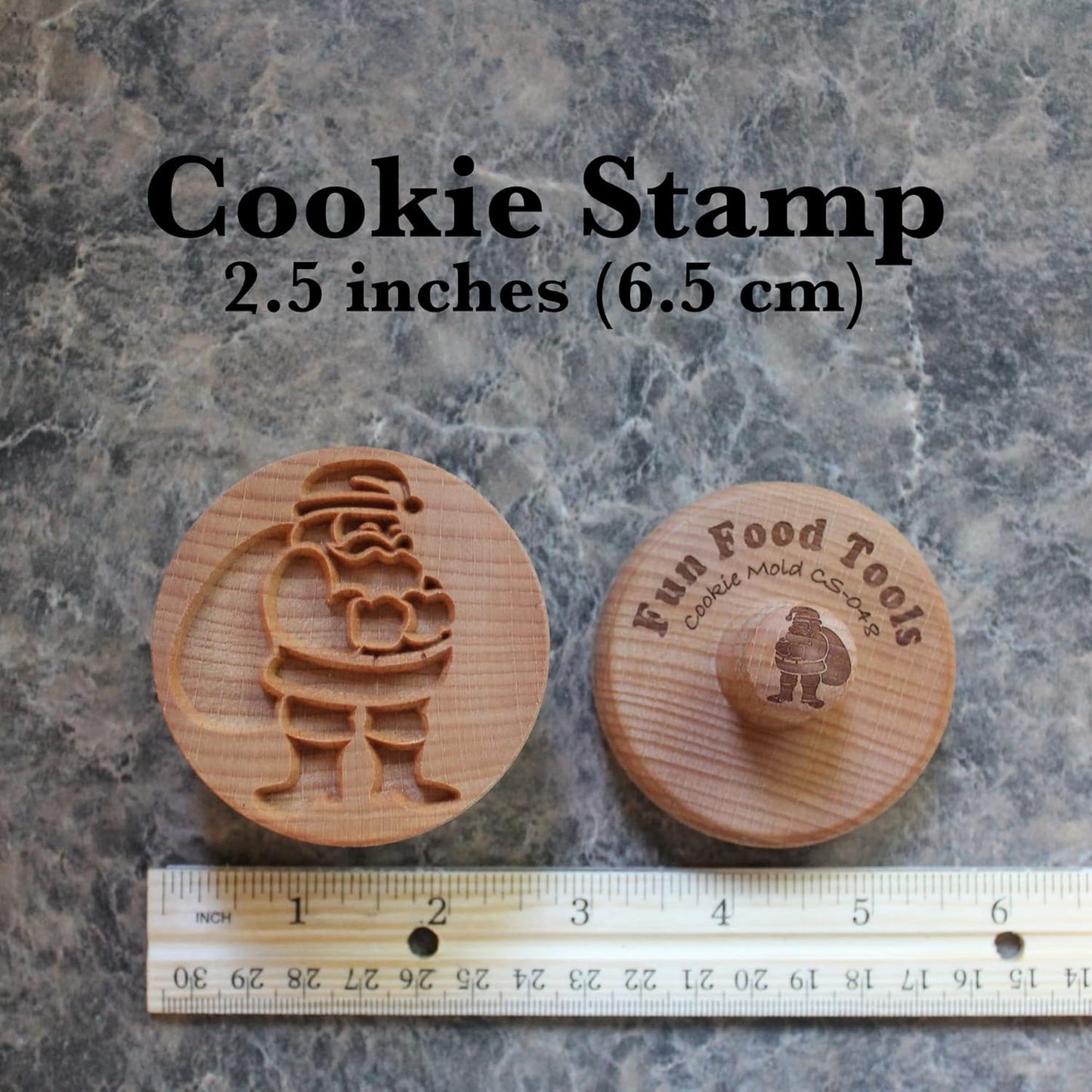 Wood Cookie Stamp, 2.5 Inch (Santa CS-048)