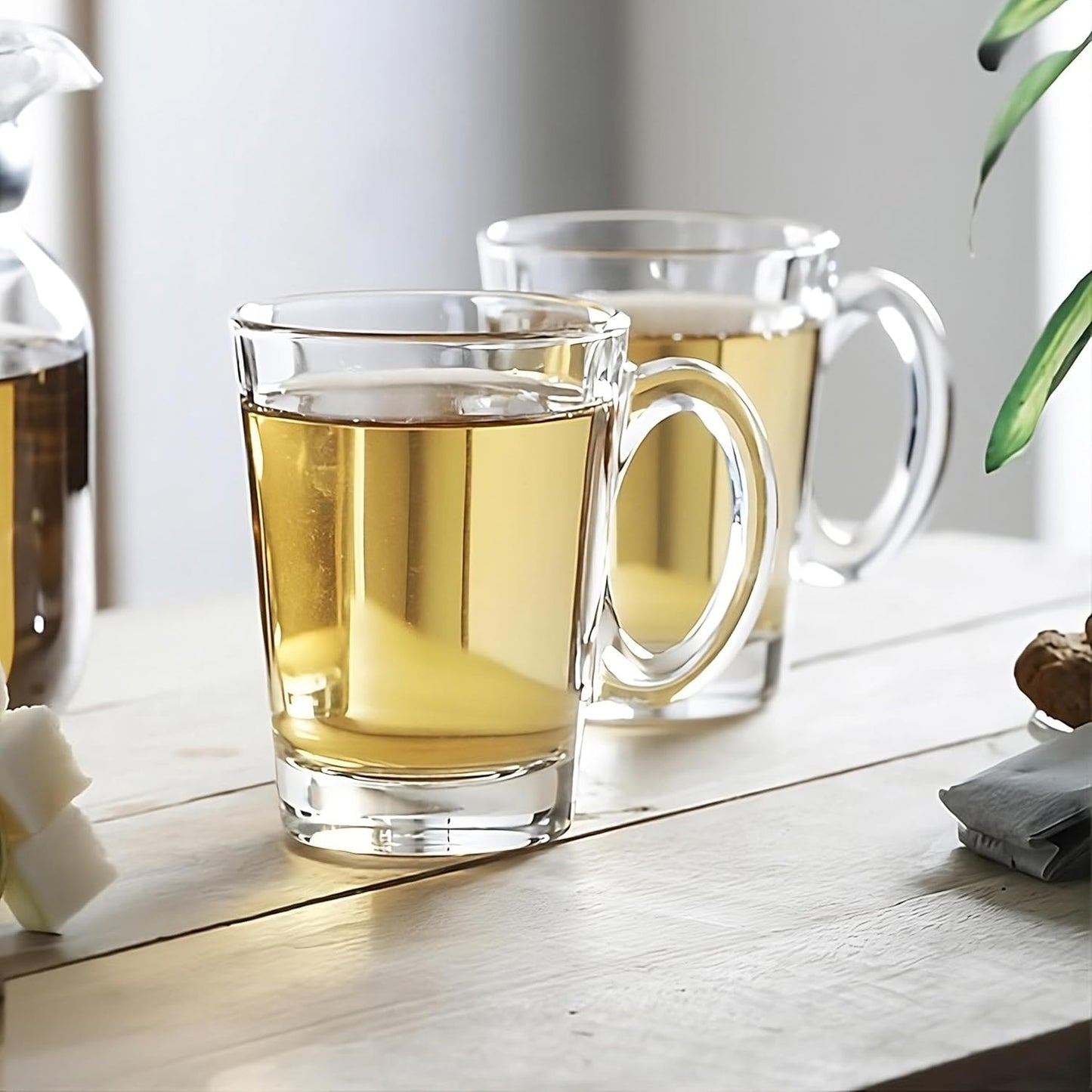 LEMONSODA Clear Large Glass Coffee Mug with Handles for Hot Beverages, Clear Mugs for Espresso, Tea, Cappucino, Latte, Juice (8.75 oz, 10.5 oz, 12 oz) (10.5 oz, Set of 6)