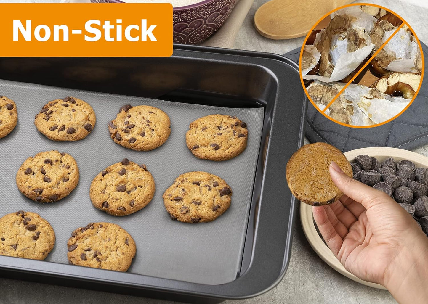 Silicone Baking Mat Roll - Best German Silicone - Non-slip Silicone Pastry Mat, Non-Stick Reusable Air Fryer Linner, Counter Mat, Oven Liner, Freeze Dryer Mat - 12IN x 10.7FT