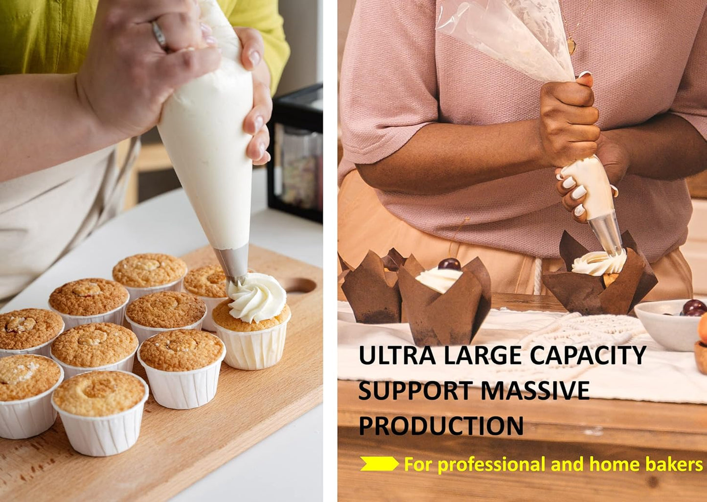 21 Inch Extra Large Piping Bags,100 Pack Disposable Pastry Bags,Thick Anti-Burst Icing Piping Pastry Bags For Frosting Decorating Cake Cupcake Cookie (21 Inch-100 Pack)