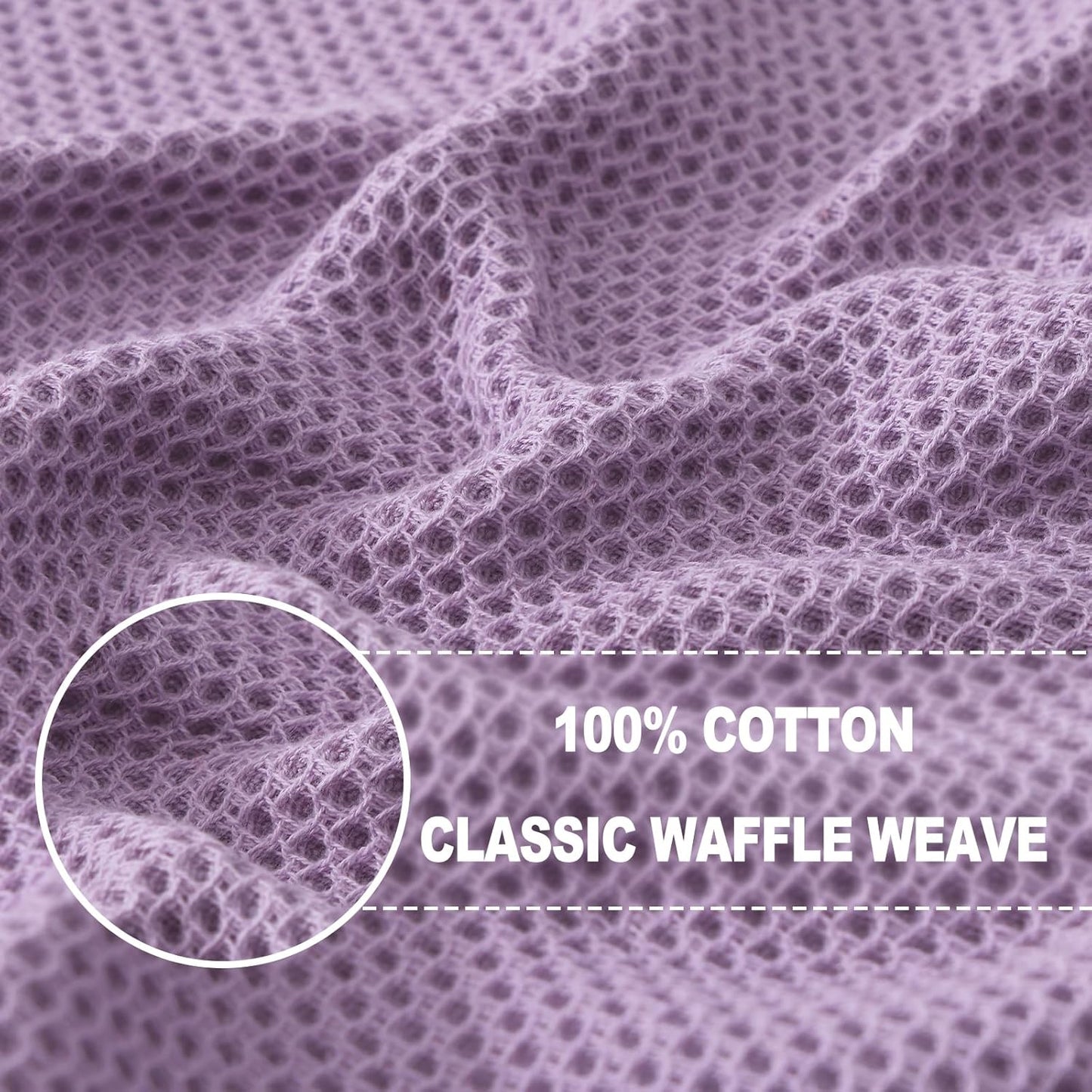 Homaxy 100% Cotton Waffle Weave Kitchen Dish Towels, Ultra Soft Absorbent Quick Drying Cleaning Towel, 13 x 28 Inches, 8-Pack, Lavender