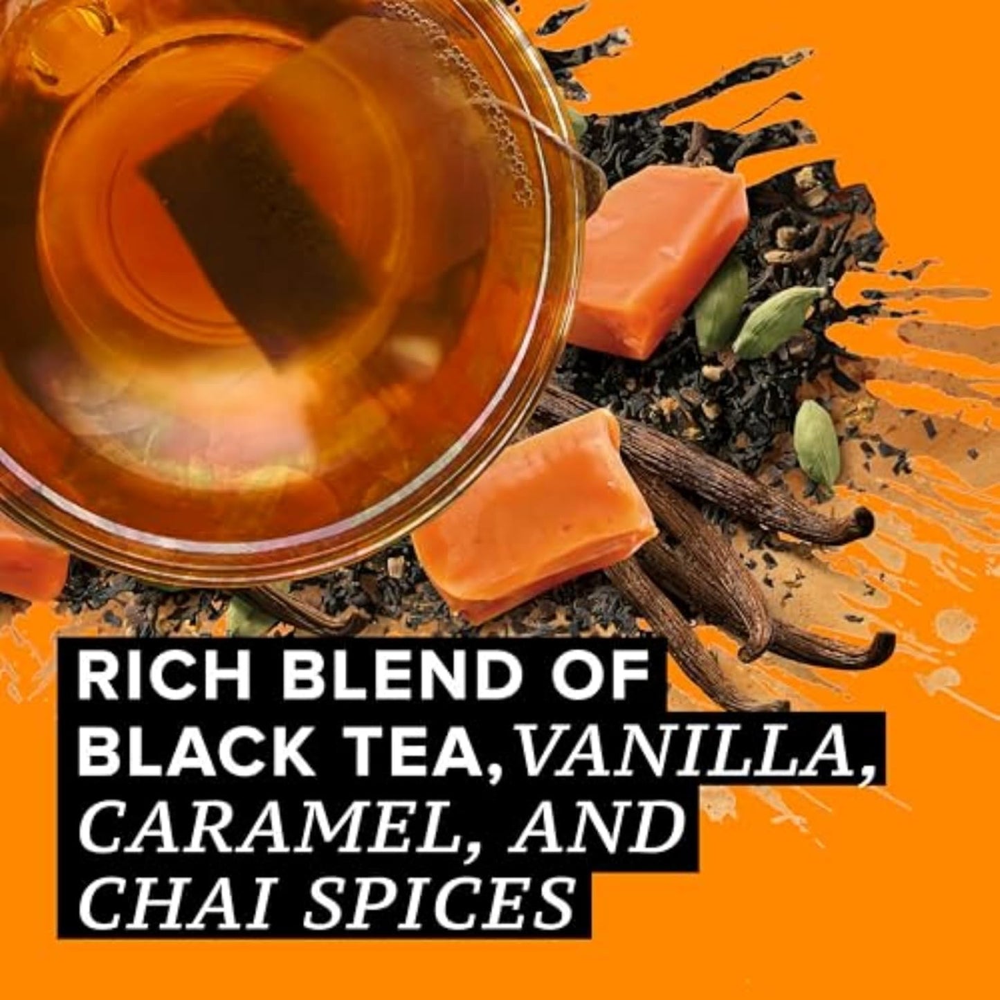 TAZO Chai Tea Bags, Vanilla Caramel Chai, Caffeinated tea, 120 Total Bags (20ct - Pack of 6)