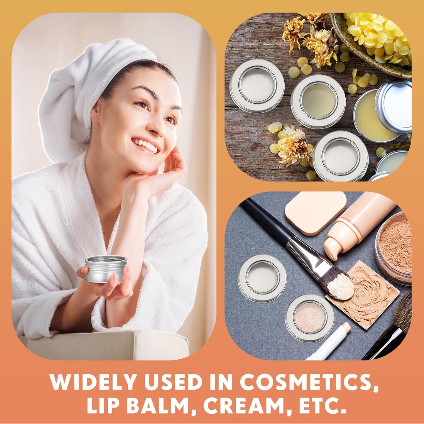 Zubebe 100 Pcs Aluminum Tin Jar Refillable Containers Clear Top Screw Lid Round Tin Container Bottle for Cosmetic, Cream, Diamond Painting, Salves, Balms, Lip Balm, Spices or Others, Silver (2 oz)