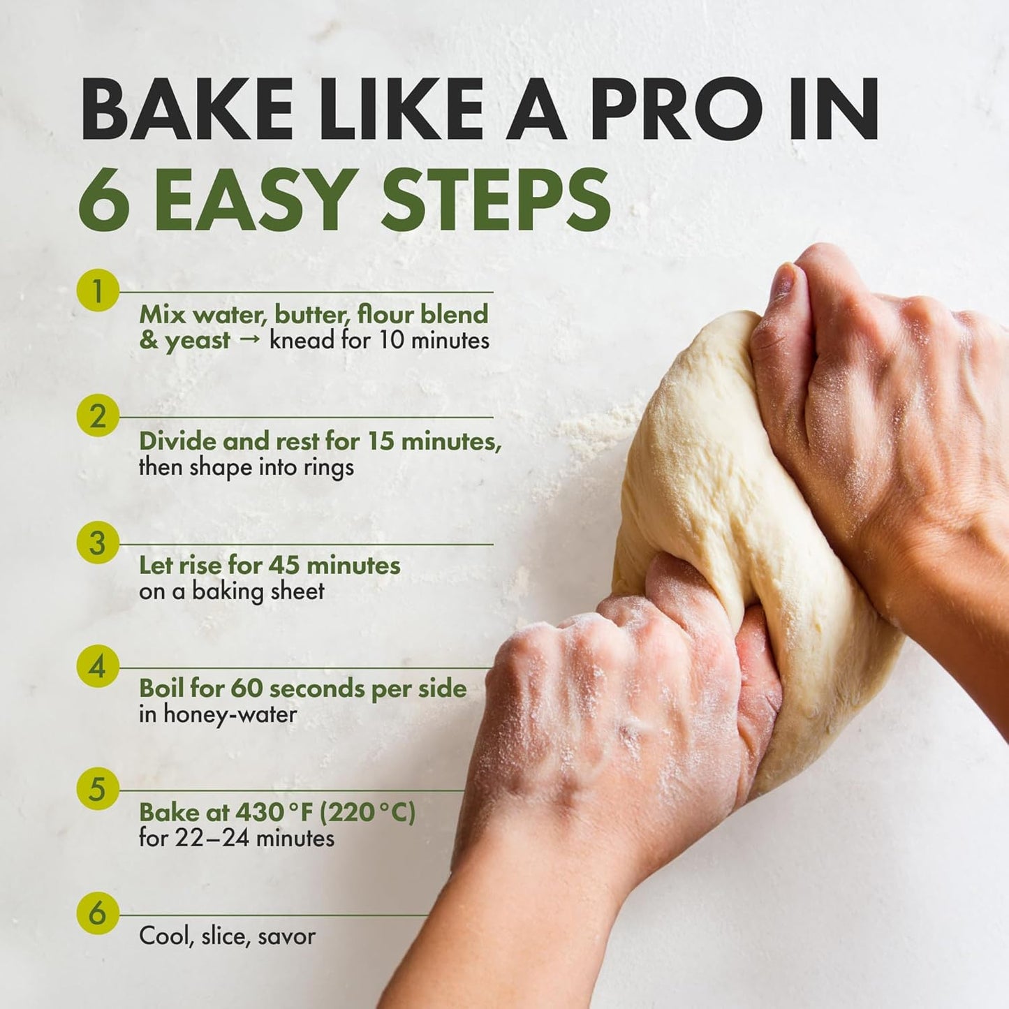 Let’s Bake Bread Organic Bagel Baking Mix - Makes Chewy, Golden Bagels at Home - USDA Organic, Non-GMO, No Additives, Easy Home Baking, Artisan-Style Bagels - 17.64 oz (1 Pack)