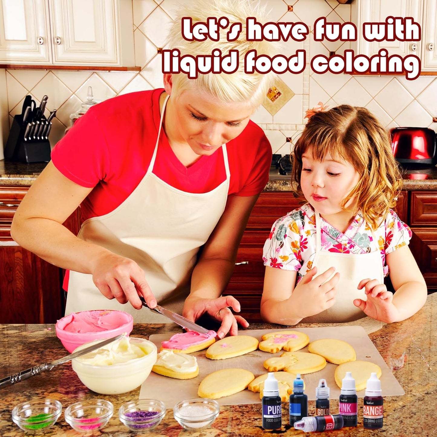 Food Coloring Liquid - Vibrant Color Food Coloring for Cake Decorating, Baking, Easter Egg, Icing - Tasteless Food Color Dye for Fondant, Cooking, Slime, Airbrush (Red, 8 Fl.oz)