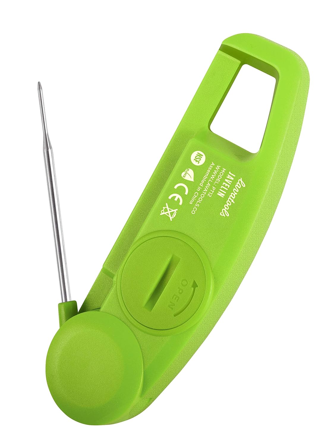 Lavatools Javelin® Ultra-Fast 2-Second Digital Instant Read Meat Thermometer for Grill and Cooking, 2.75" Probe, Compact Foldable Design, Large Display, IP65 Water Resistant, NSF Certified – Wasabi