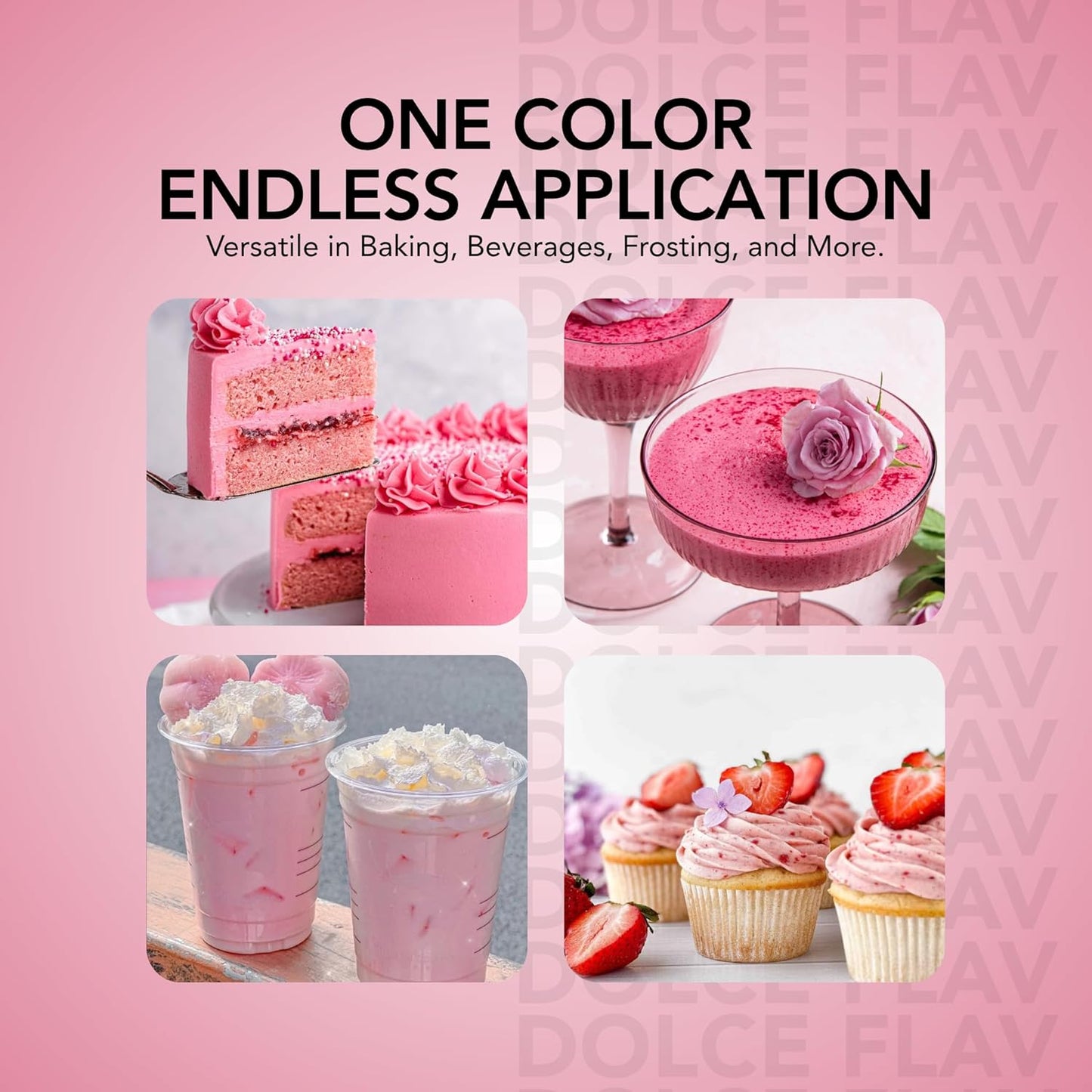 Dolce Flav Natural Pink Food Coloring – 2 oz Plant-Based Color from Beetroot with Graduated Dropper | Water-Soluble Liquid Dye for Baking, Frostings & Drinks | Kosher | Made in USA