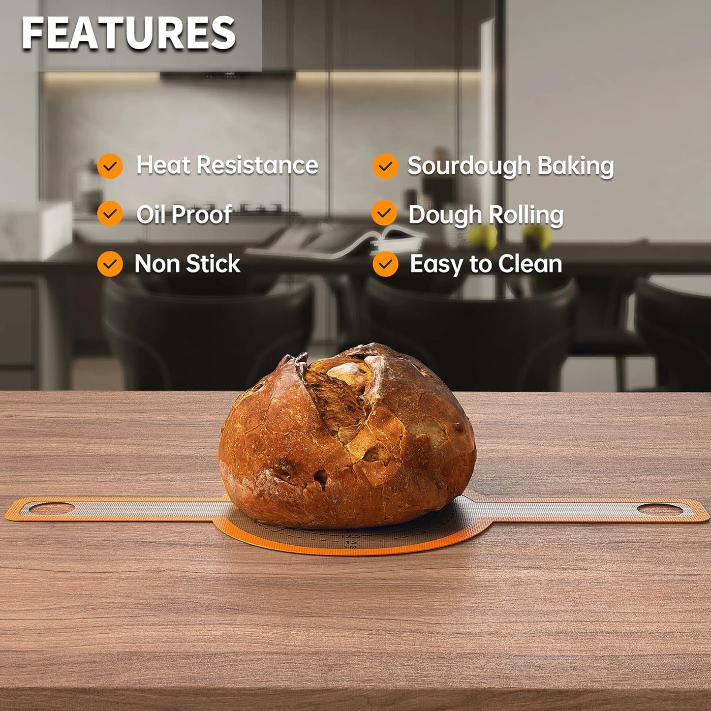 GUYDREMAT Bread Sling - Perfect Silicone Baking Mat for Sourdough Bread Baking – Superior Cast in Iron Dutch Oven Liner, 2 Pieces with Storage Band in GUY DREAM Classic Pack