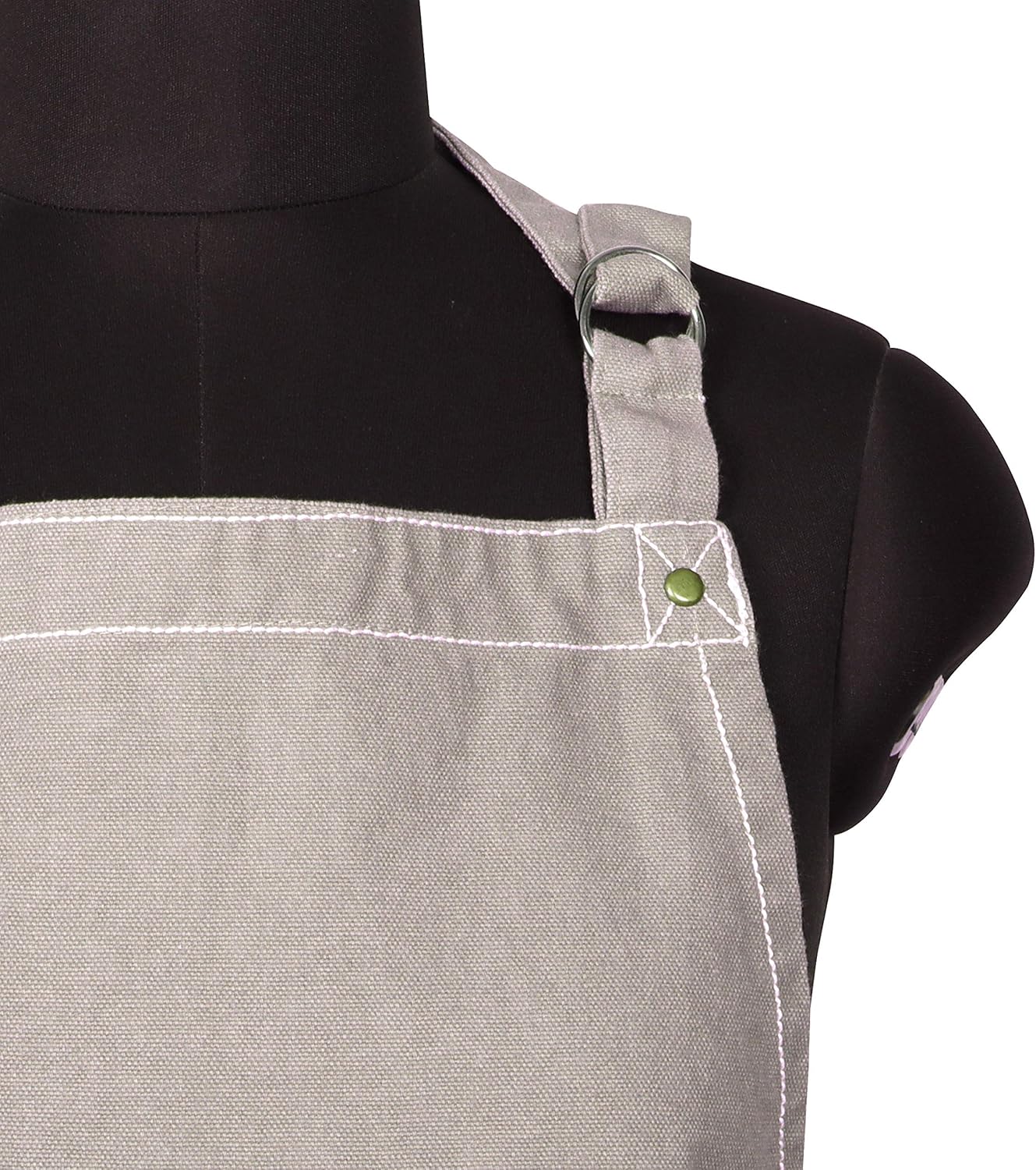 AMOUR INFINI Cotton Solid Aprons for Women with Pocket, Adjustable Strap and Waist Ties Washed Chef Aprons for Cooking, Baking and Gardening (Beige)