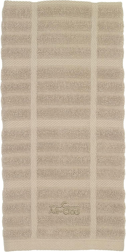 All-Clad Solid Kitchen Towel: Highly Absorbent, Super Soft Long Lasting - 100% Cotton, 17"x30" Tea Towel for Cleaning & Drying Dishes, Pans, Glassware, or Countertops, (1-Pack), Cappuccino