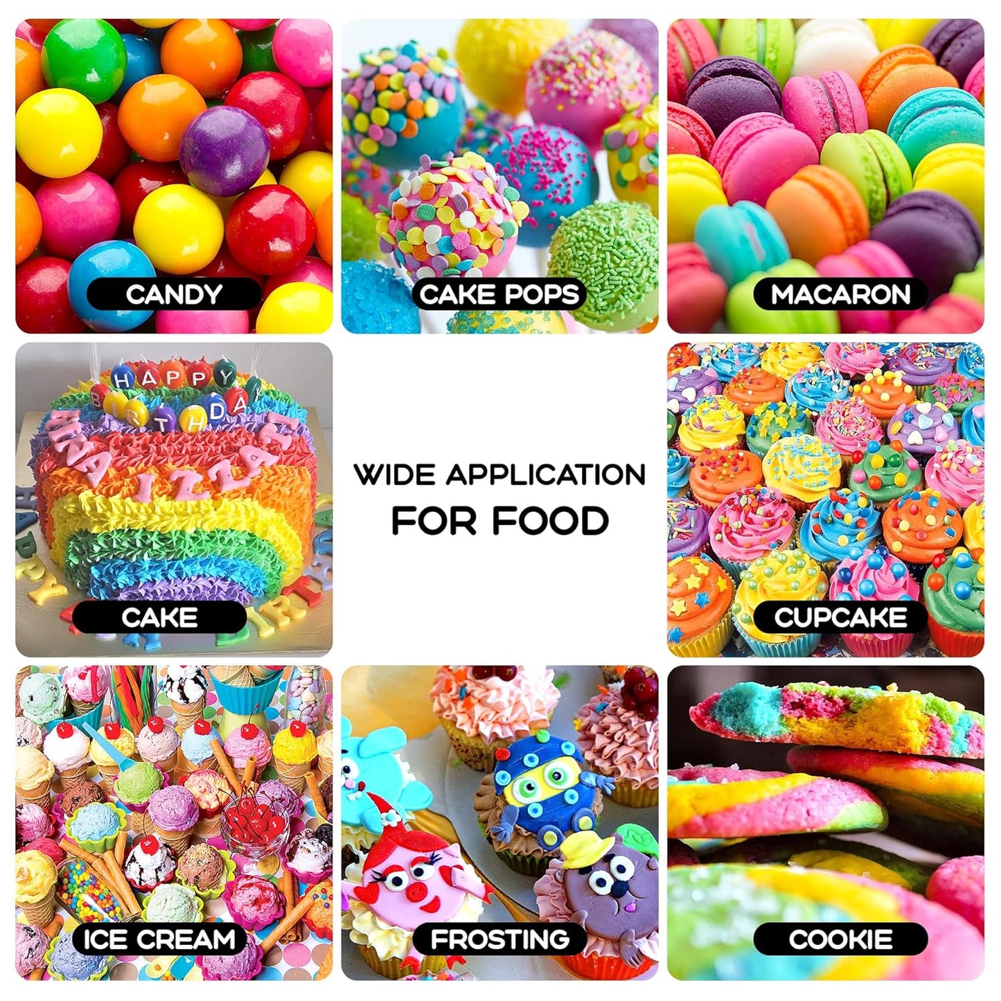 Gel Food Coloring 18 Colors x 0.7 oz Concentrated Gel Based Food Dye Vibrant Icing Colors Neon Food Coloring for Baking Cake Decorating Cookies Fondant