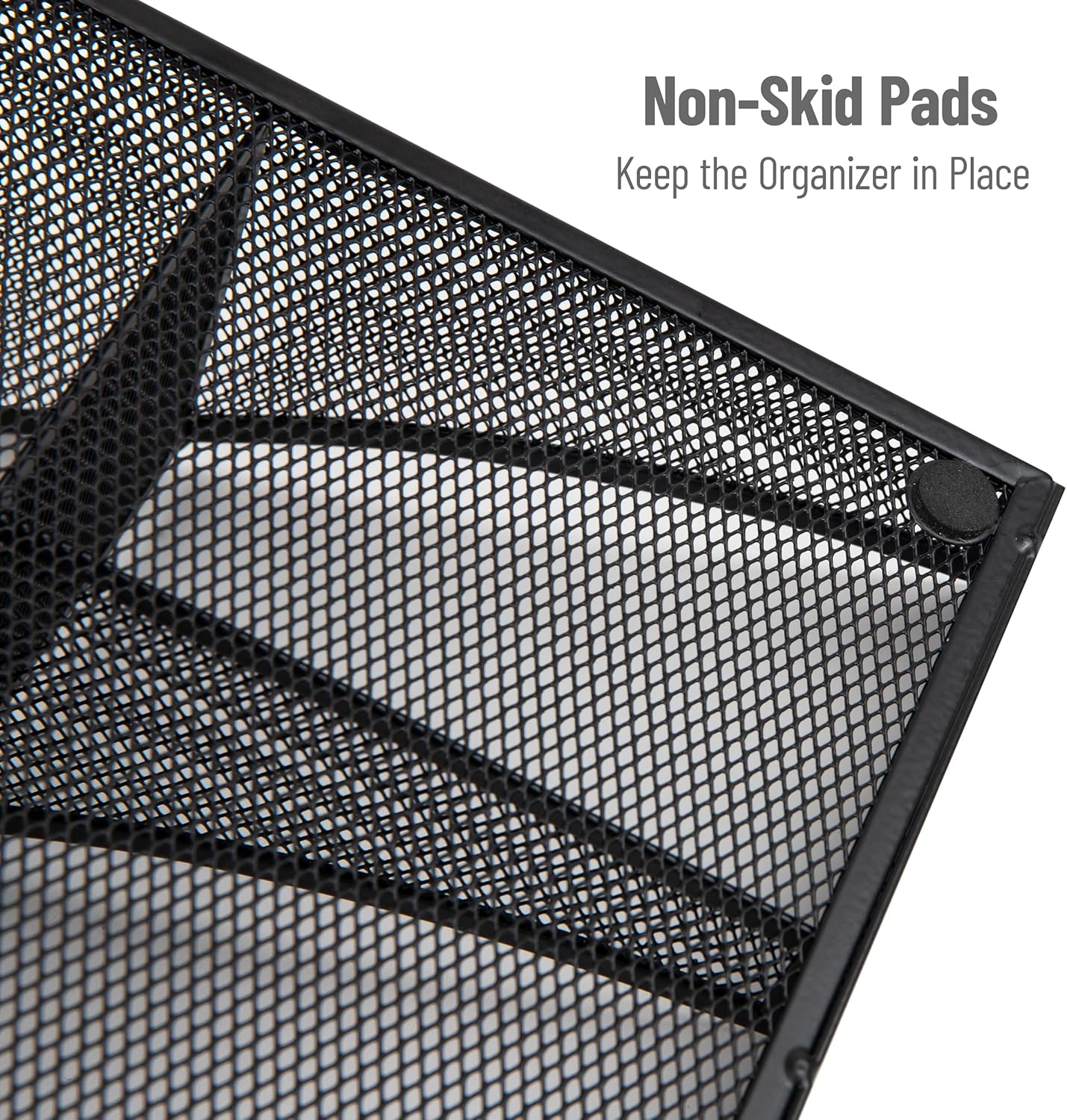 Mind Reader Countertop Organizer, 2-Tier Office Breakroom Supply Caddy, Metal Mesh, Black