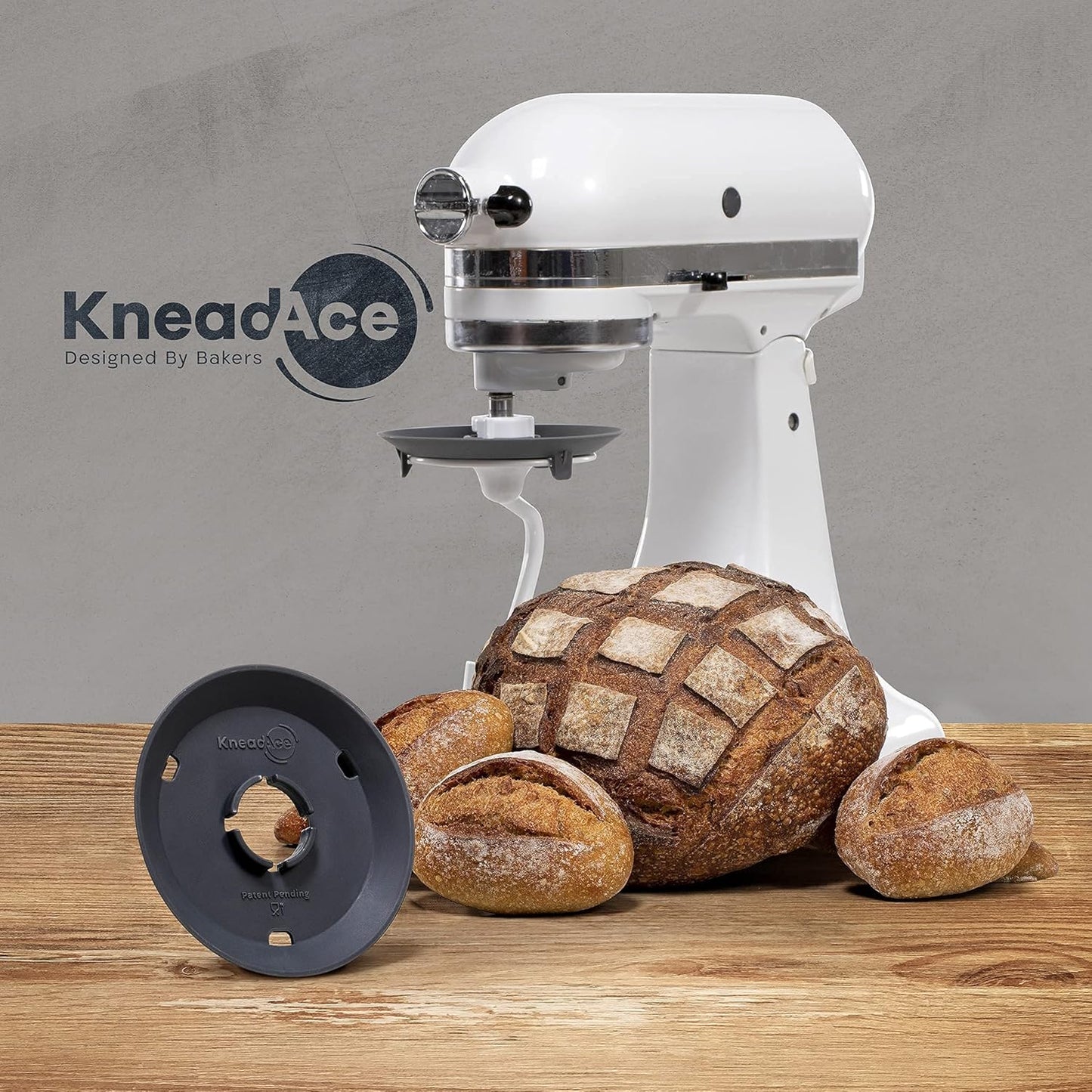 Dough Hook Shield For Kitchen Aid - Prevents Your Dough from Climbing Up and Clogging Up Your Mixer – Mess Free Mixer Accessory Compatible With KitchenAid C Shape Dough Hooks (Dark Grey)