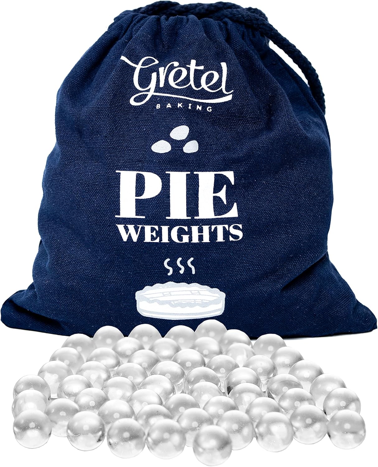 Glass Pie Weights for Baking | Better Than ceramic beads! Dust Free Borosilicate Glass | Large Quantity 2.5 Pounds | Drawstring Storage Bag | Essential baking tools and pie making accessories