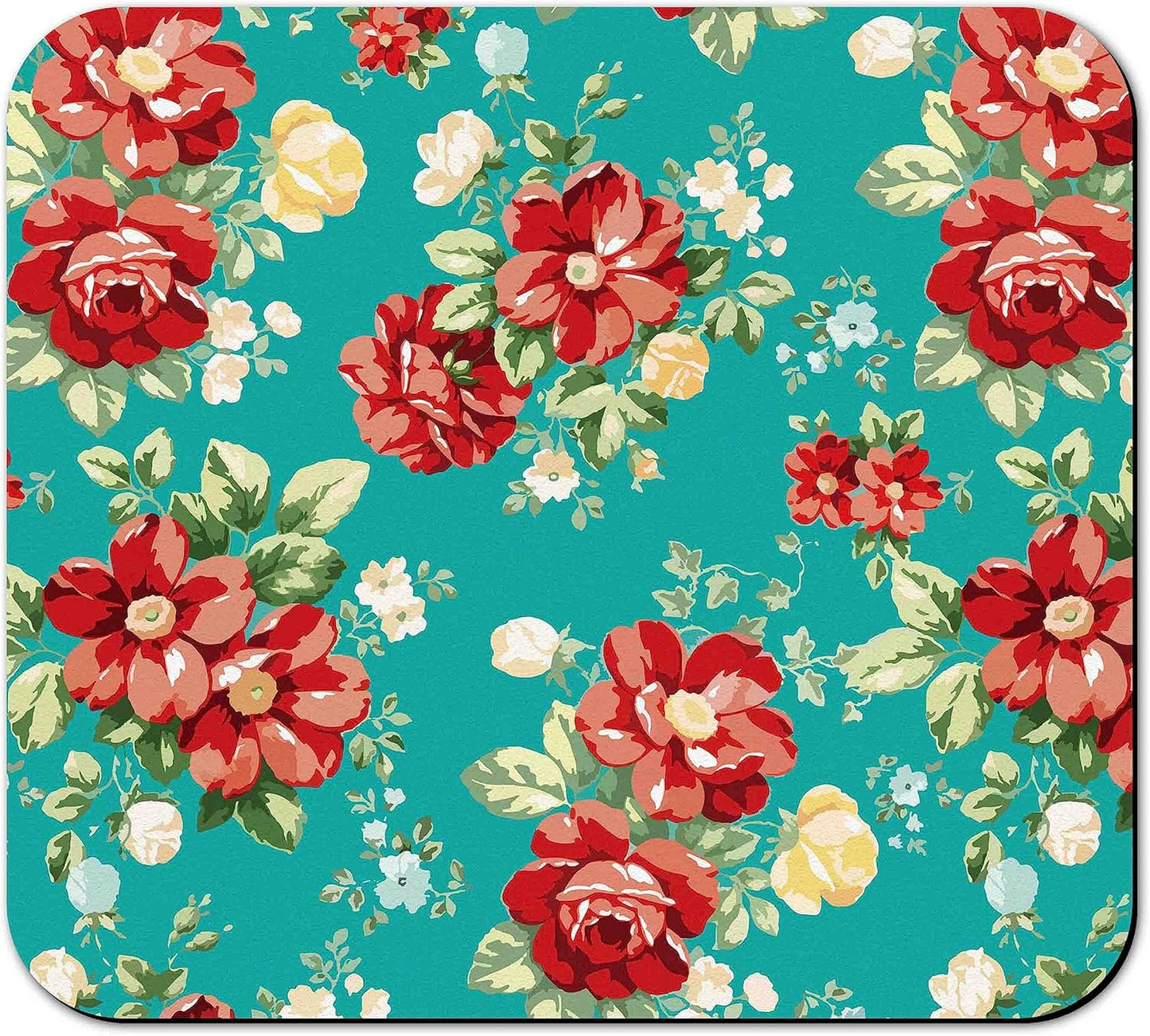 Rubber Dish Drying Mat for Kitchen Counter Large Boho Flowers Washable Quick Home Coffee Pad Fit Under Sink,Bar,Utensils 16x18in