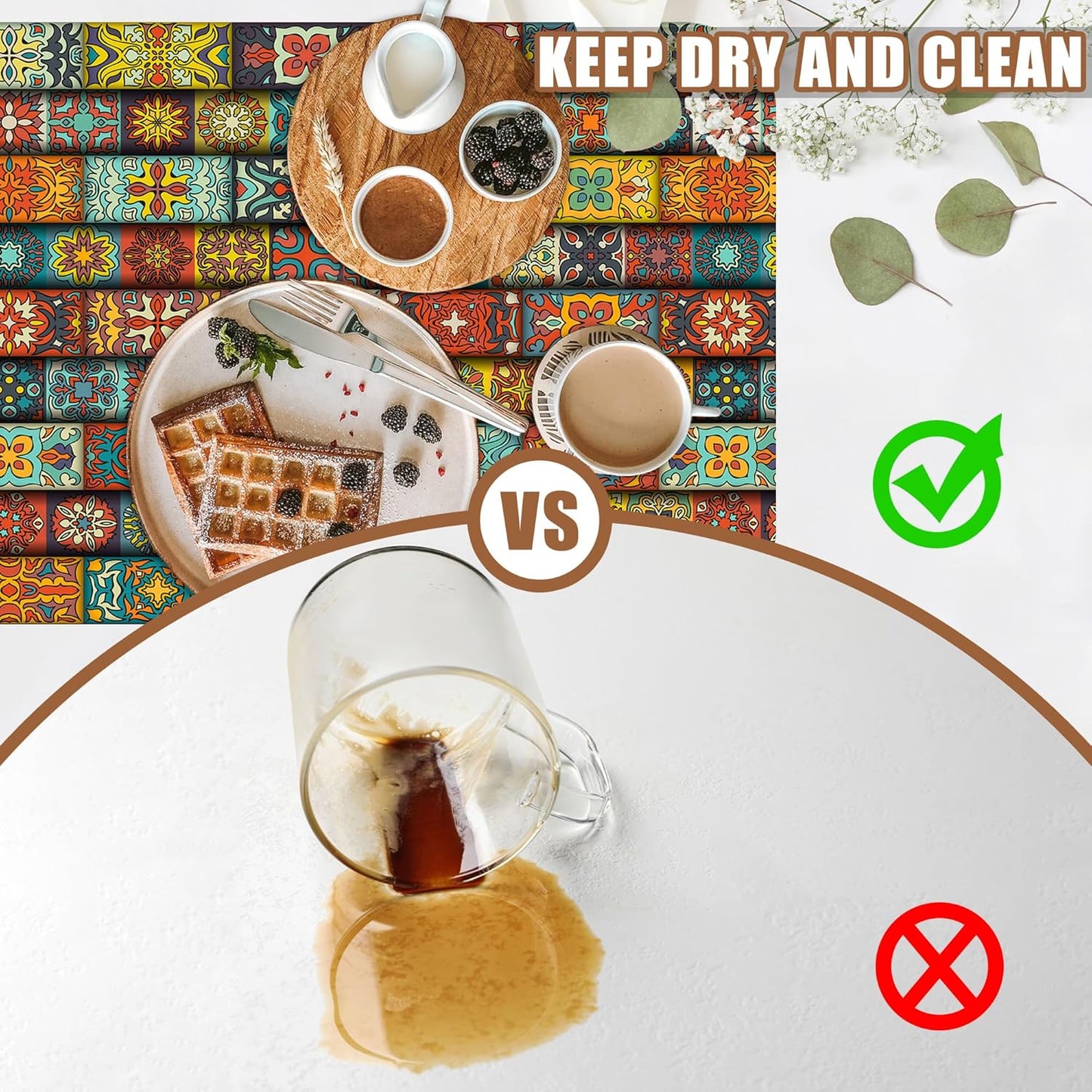 Boho Dish Drying Mat Colorful Mandala Flower Coffee Bar Mat for Countertop Absorbent Rubber Backed Hide Stain Dish Drainer Rack Pad Coffee Pot Espresso Machine Cafe Table Decoration 11.8 x 19.7 Inch