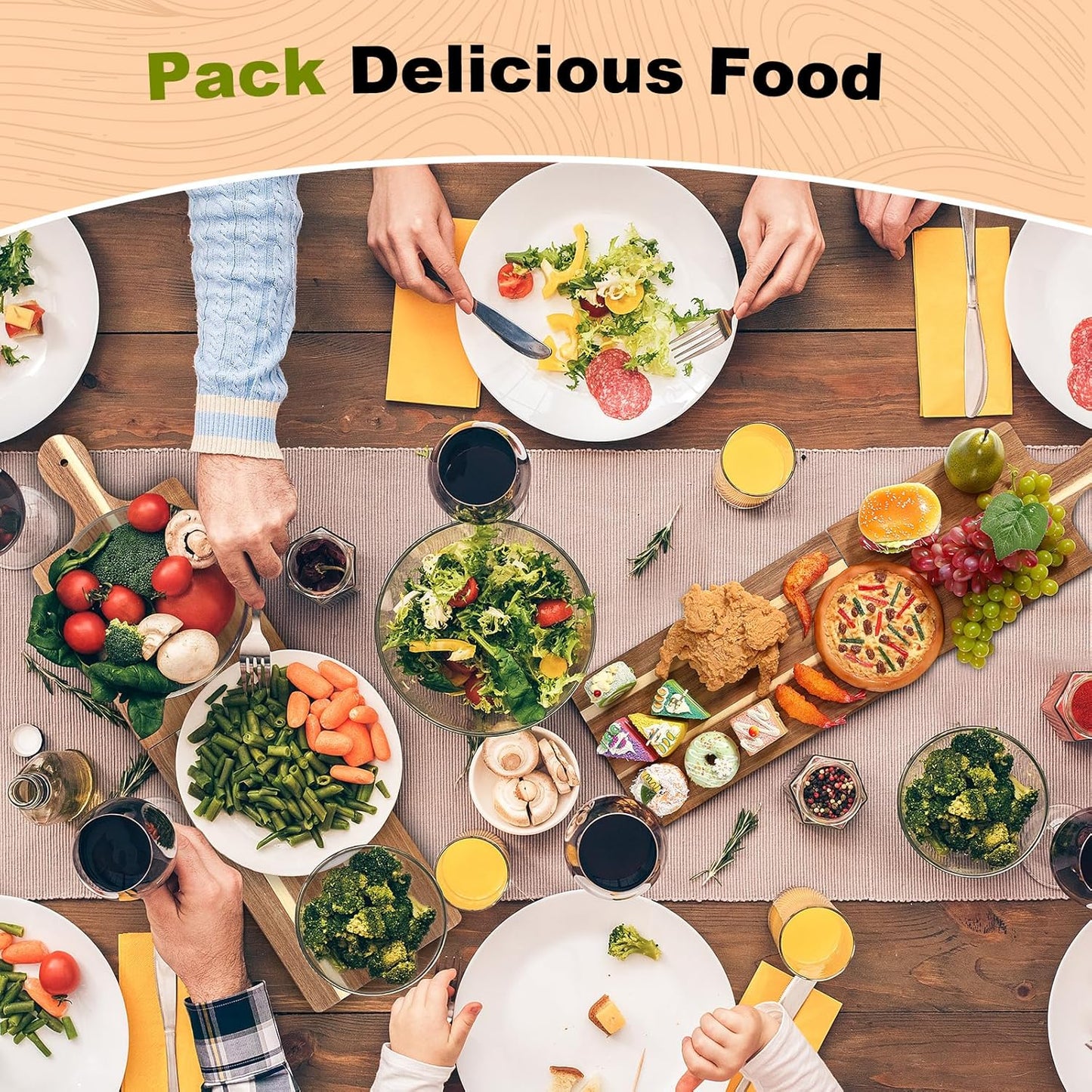 Large Acacia Charcuterie Board Wood Charcuterie Boards with Handles Foldable Travel Wooden Serving Cheese Boards for Party Food Appetizers Housewarming Gift Meat Party (23.6 x 8.7inch)