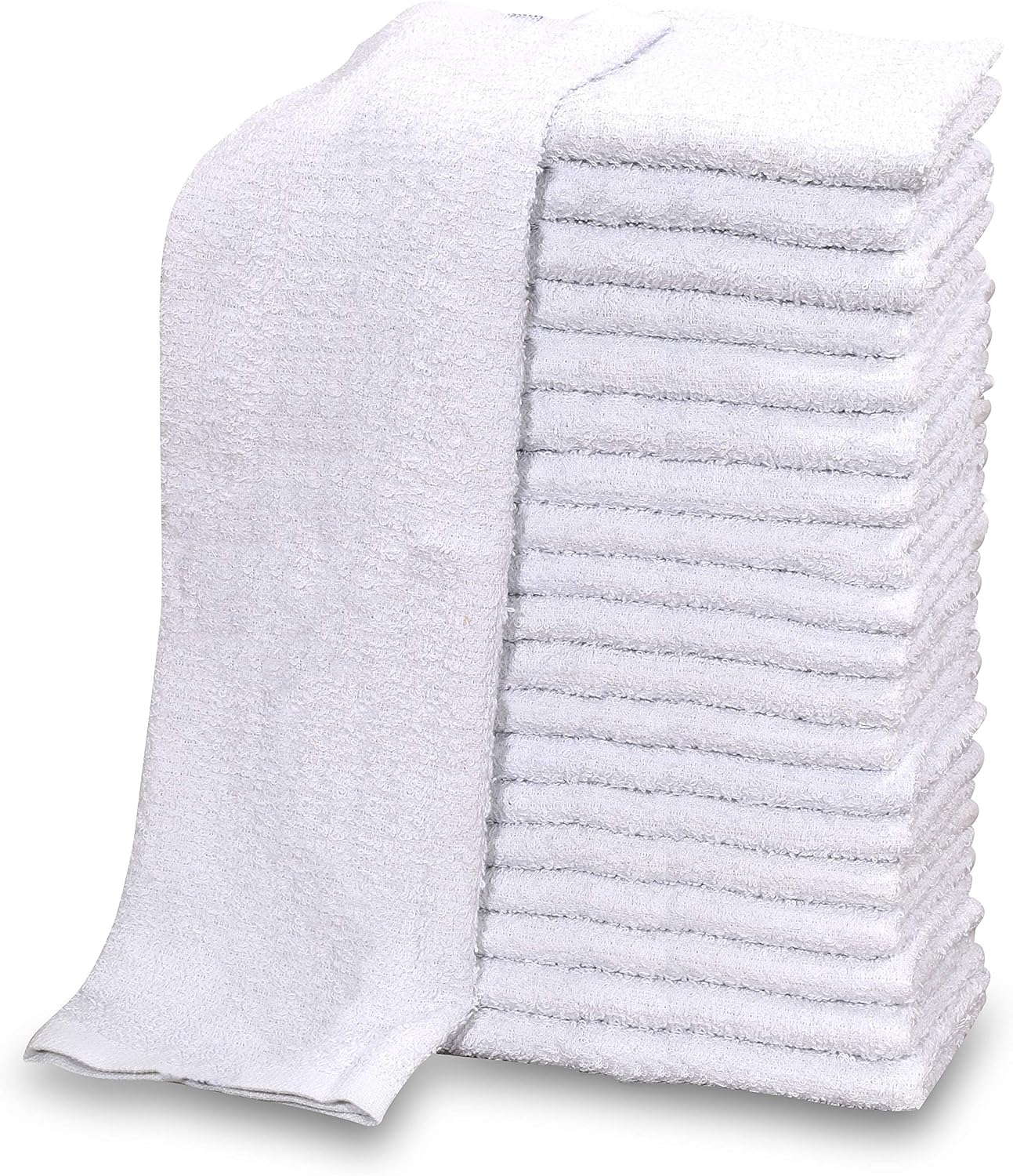 GOLD TEXTILES 60 PC New Cotton Blend White Restaurant Bar Mops Kitchen Towels 28oz (5 Dozen) (60, White)