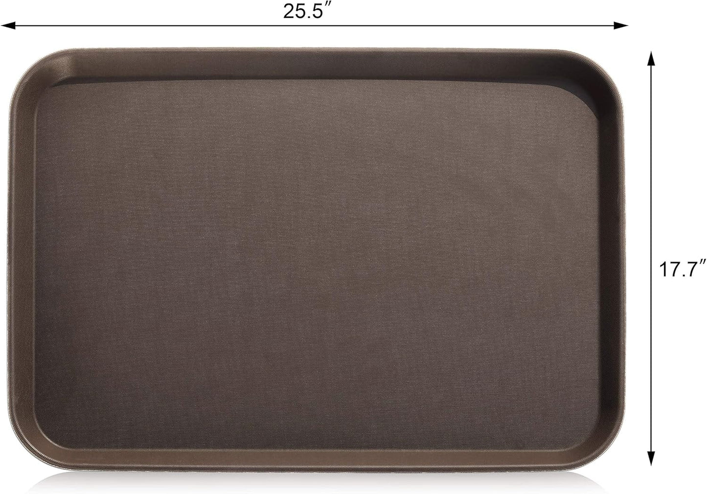 New Star Foodservice Restaurant Grade Non-Slip Tray, Plastic, Rubber Lined, Rectangular (Brown, 18-Inch x 26-Inch)